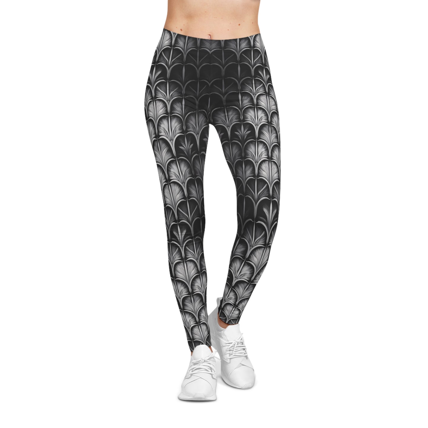 Metal Tile Pattern Leggings