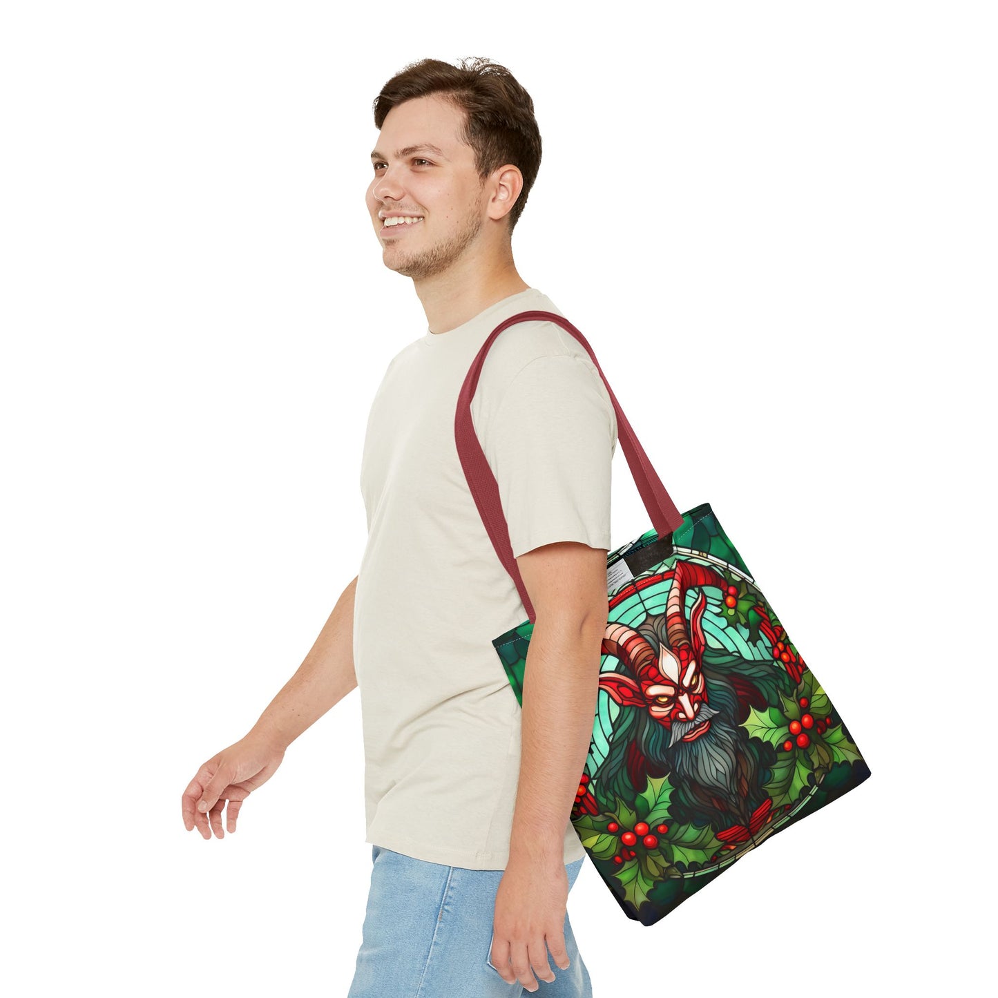 Stained Glass Krampus Tote Bag