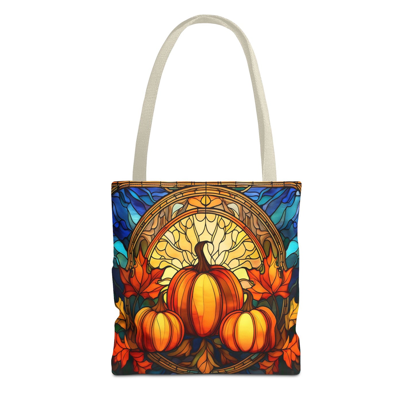Stained Glass Style Pumpkins Tote Bag