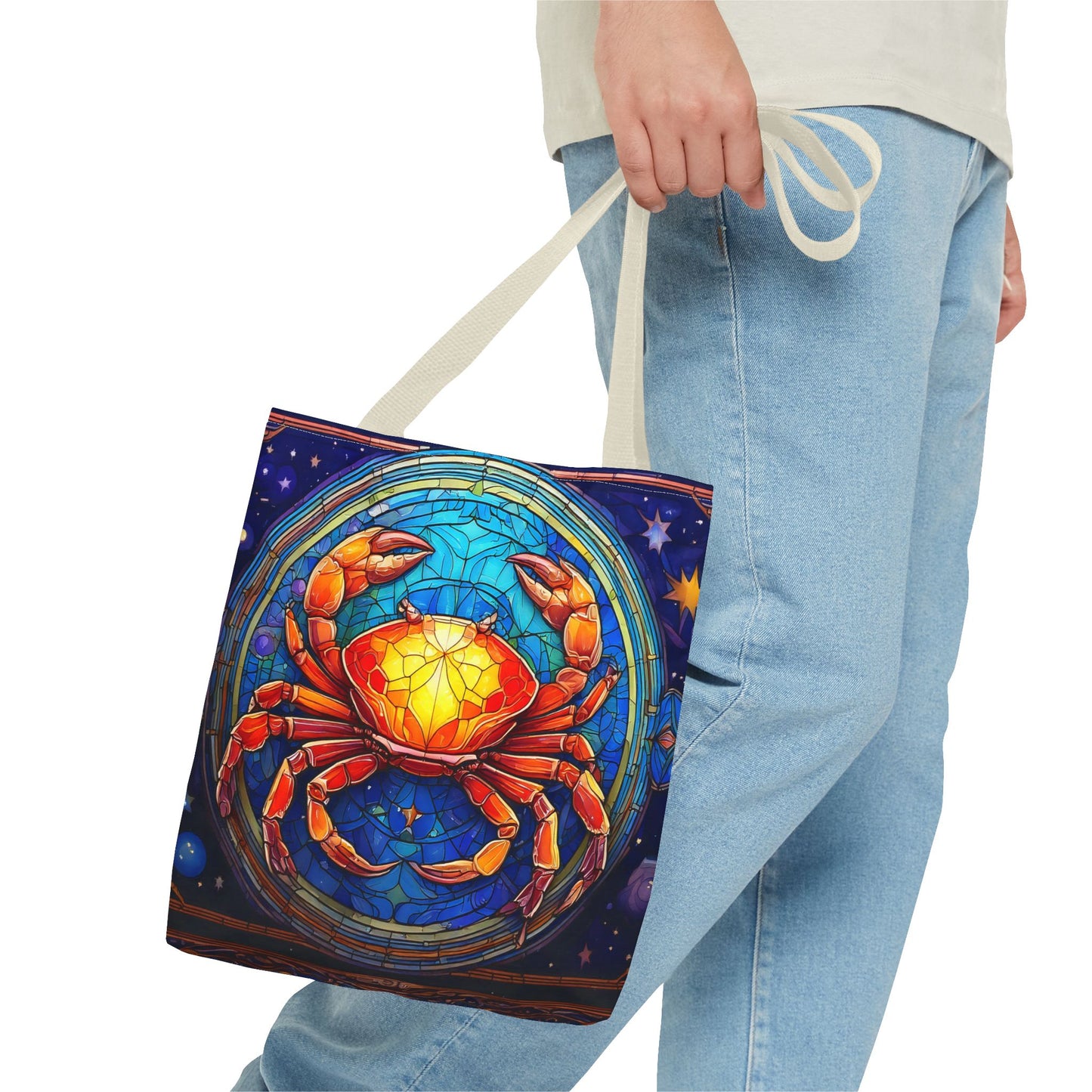 Cancer Crab Stained Glass Style Tote Bag (All Over Print)