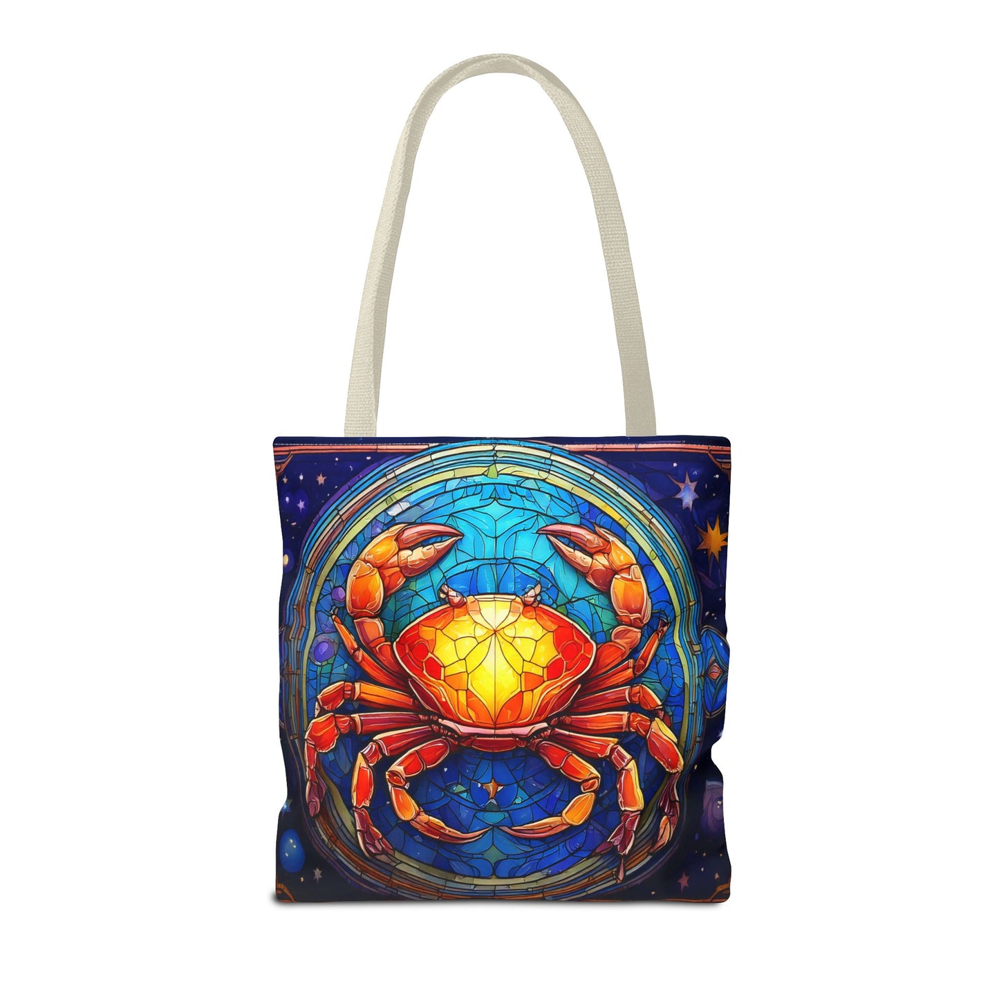 Cancer Crab Stained Glass Style Tote Bag (All Over Print)