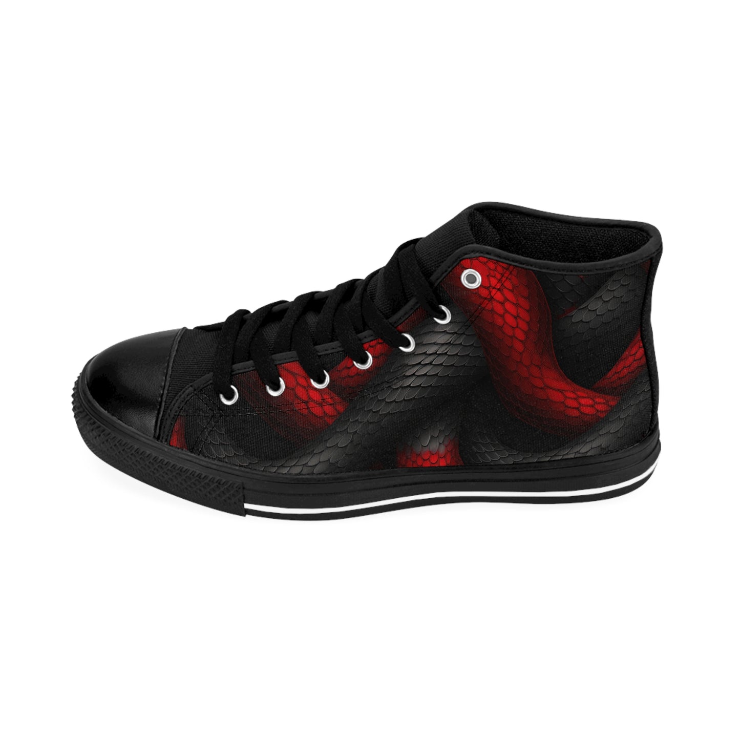 Red and Black Scales - Men's Classic High Top Sneakers