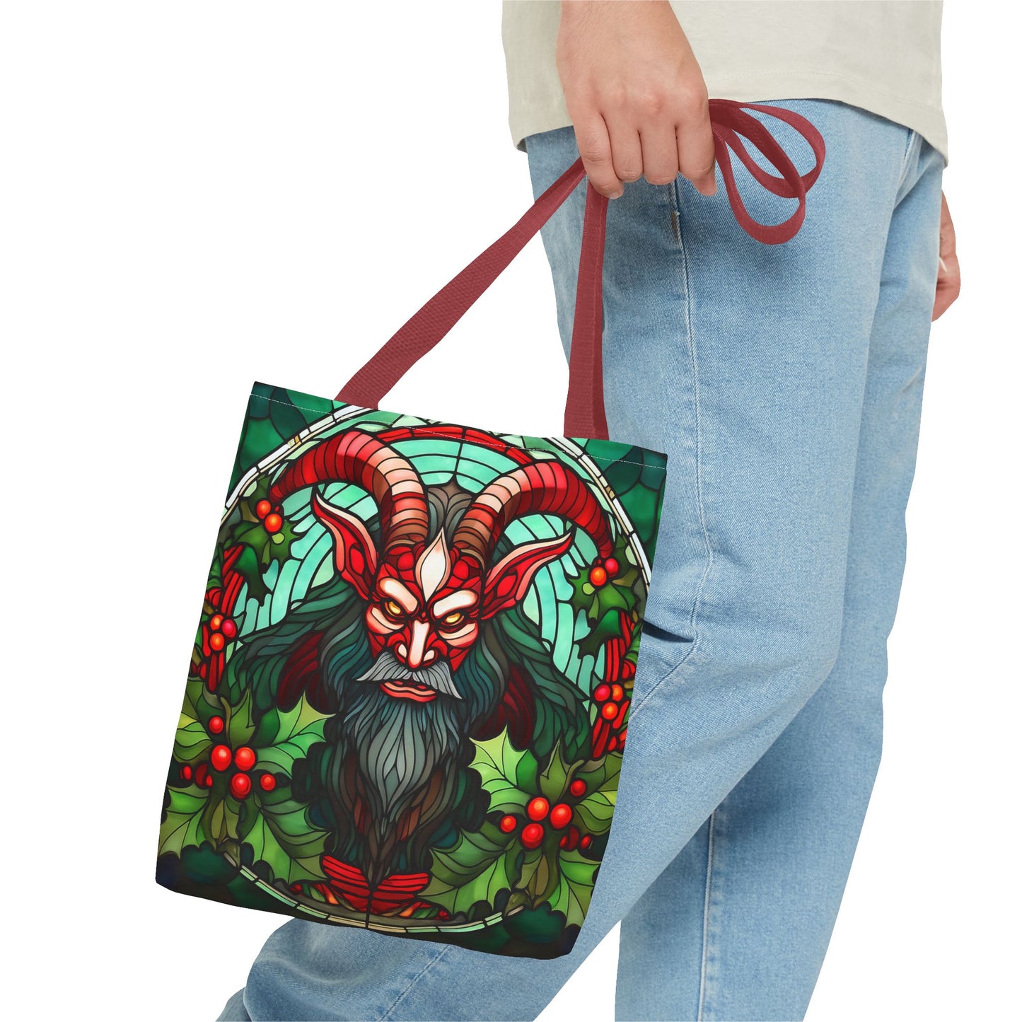 Stained Glass Krampus Tote Bag