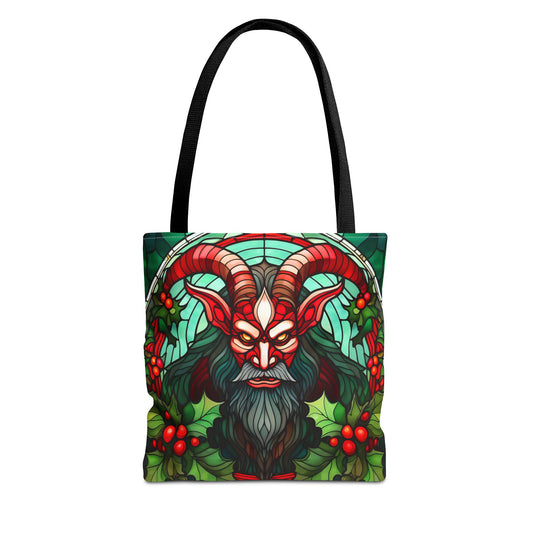 Stained Glass Krampus Tote Bag