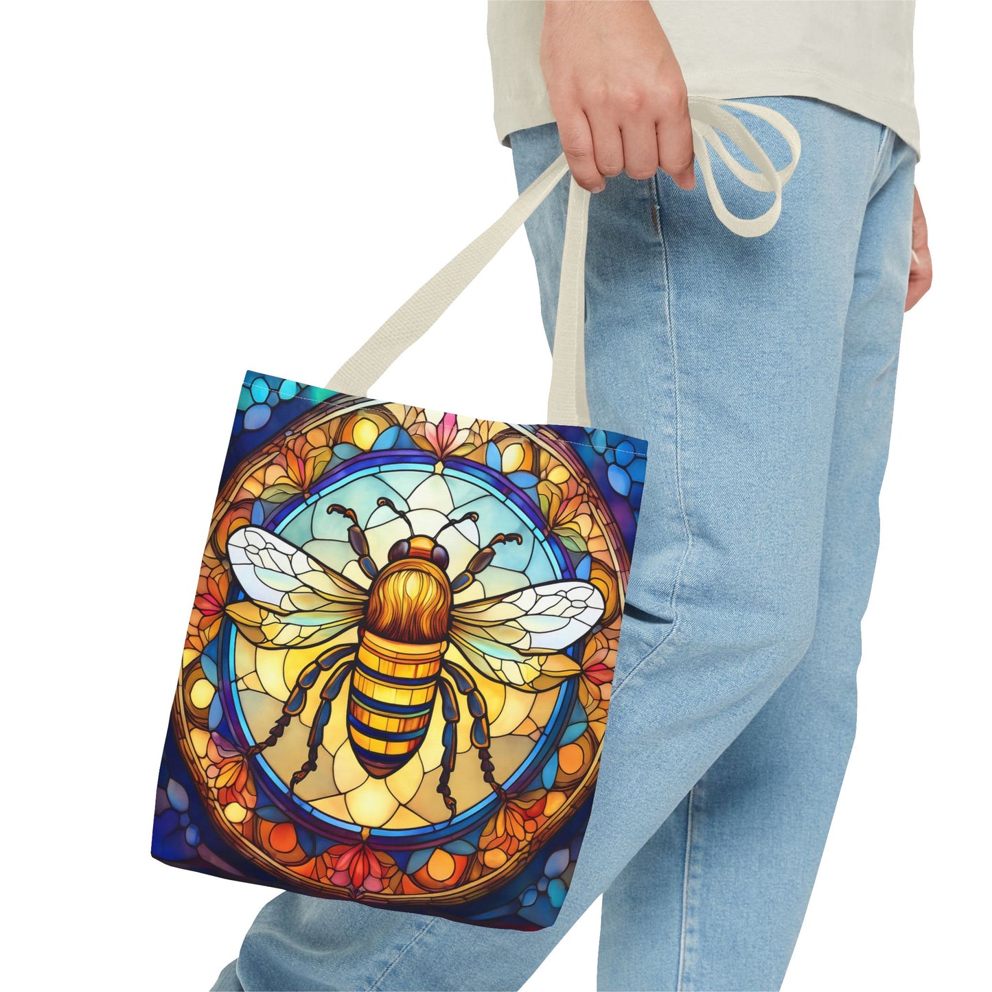 Stained Glass Bee Tote Bag