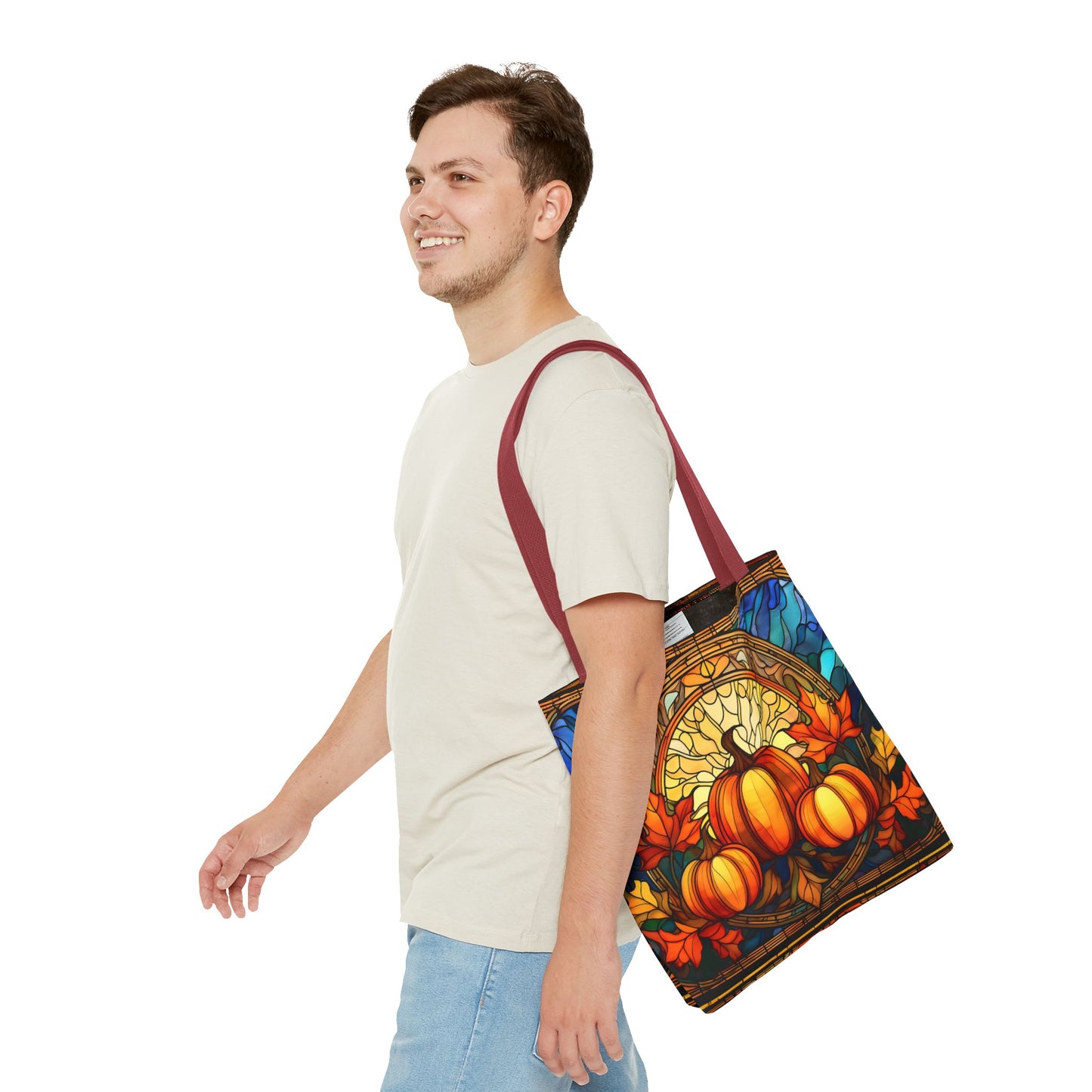 Stained Glass Style Pumpkins Tote Bag