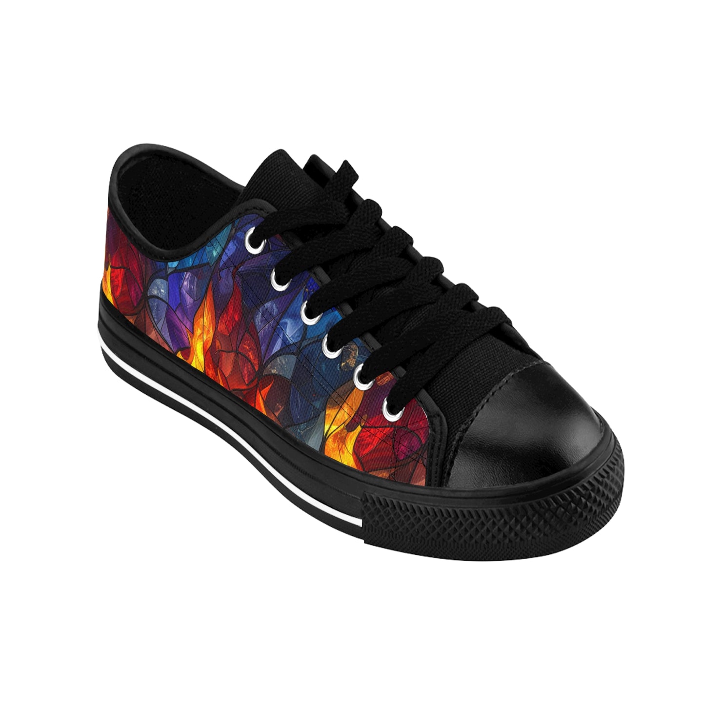 Stained Glass Flames - Women's Classic Low Top Sneakers