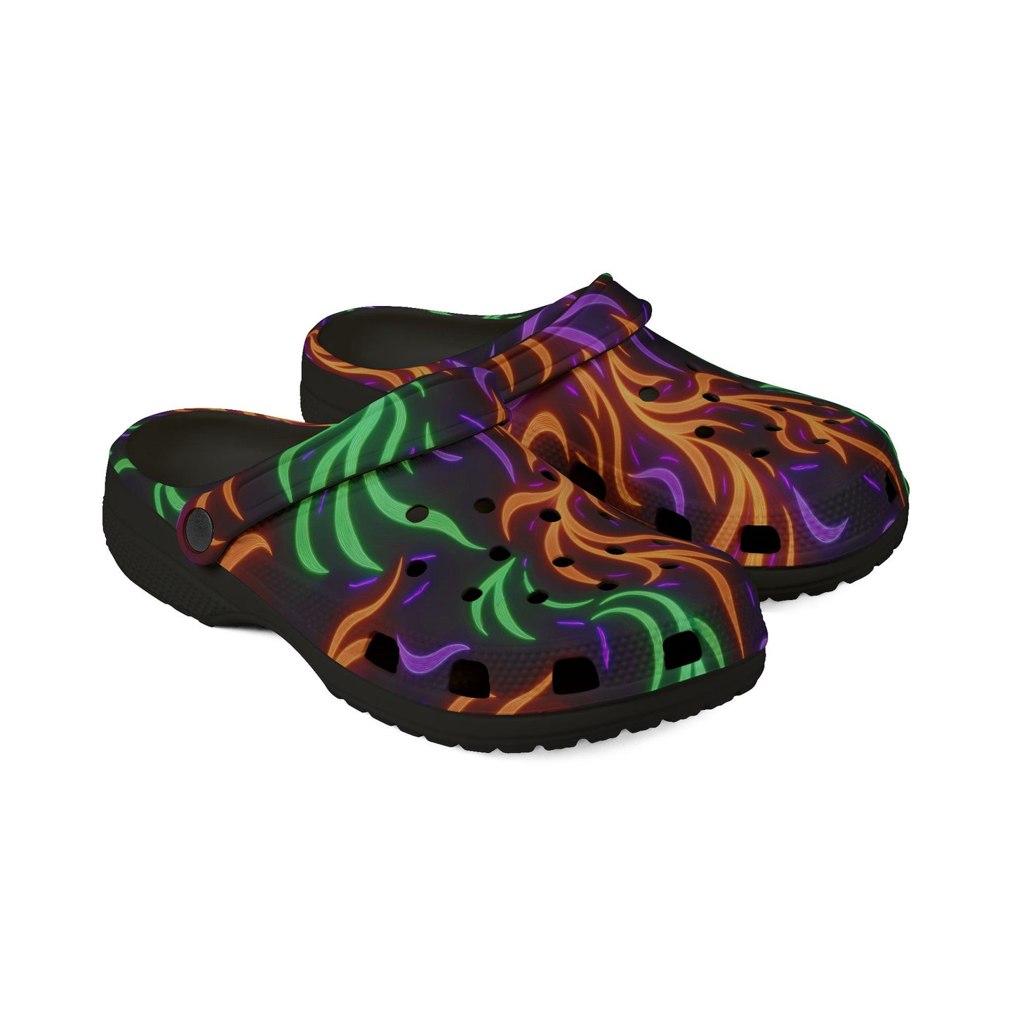 Neon Ghostly Flames - Halloween Colors - Clogs for Anyone