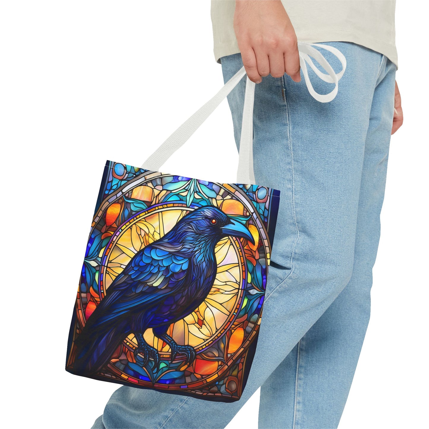 Stained Glass Raven Tote