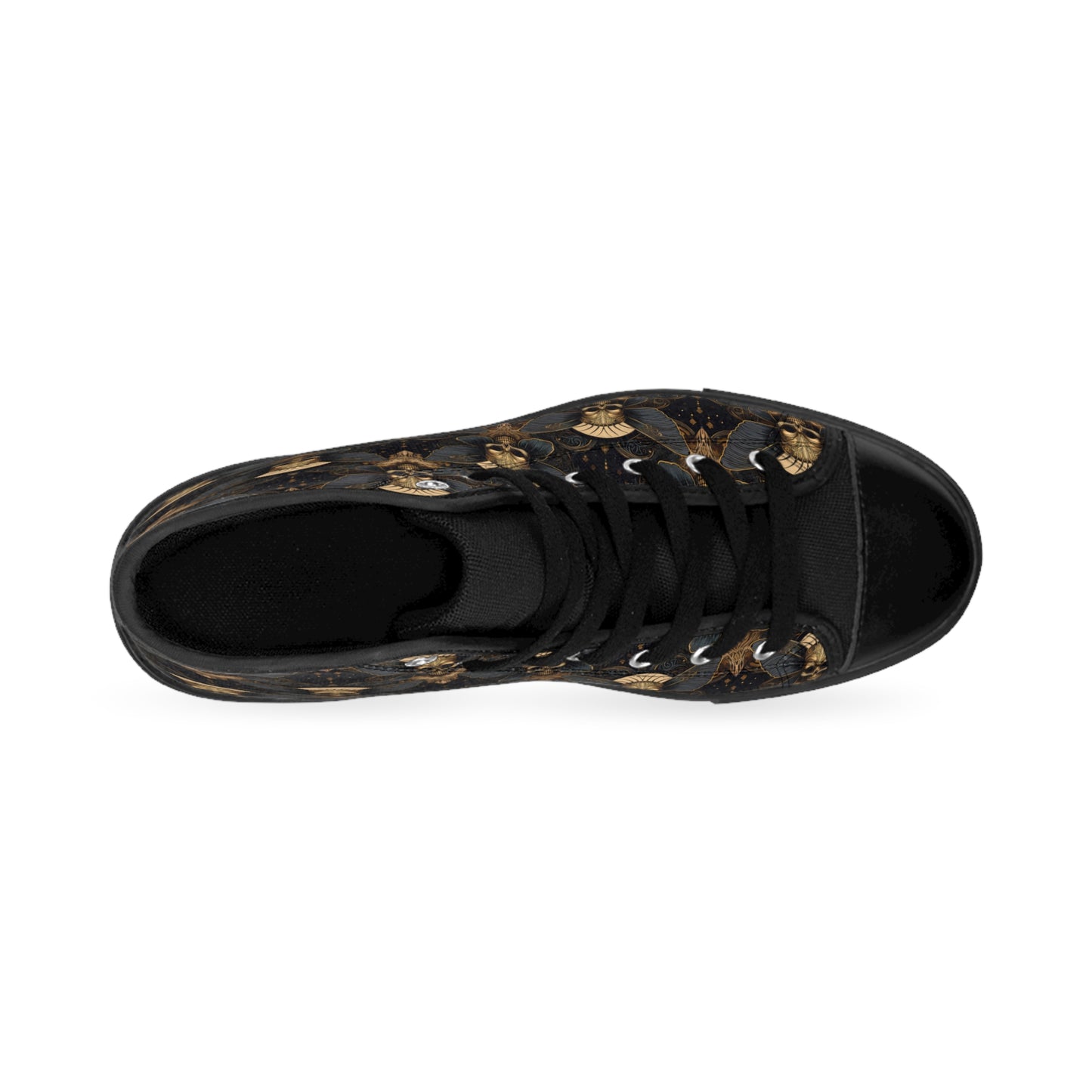 Skull Moth Art Deco Style Women's Classic High Top Sneakers