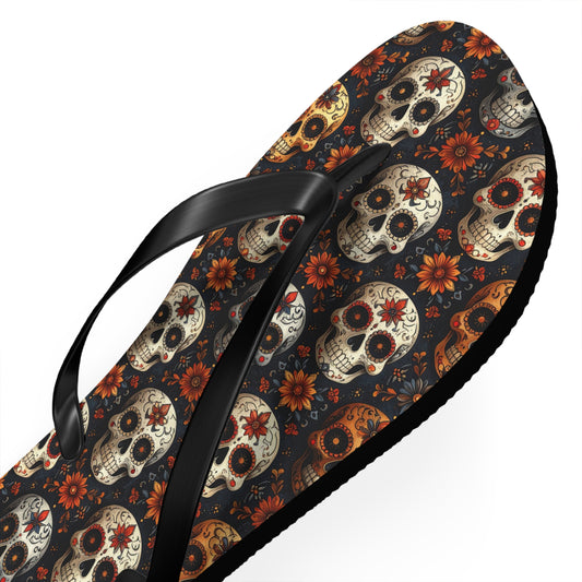Sugar Skull Flip Flops