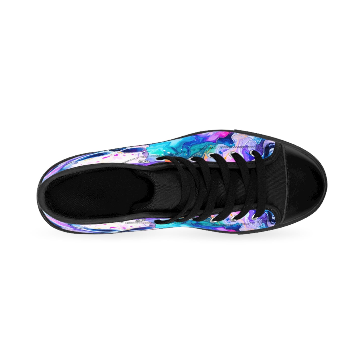Colorful Skull Swirl - Women's Classic High Top Sneakers