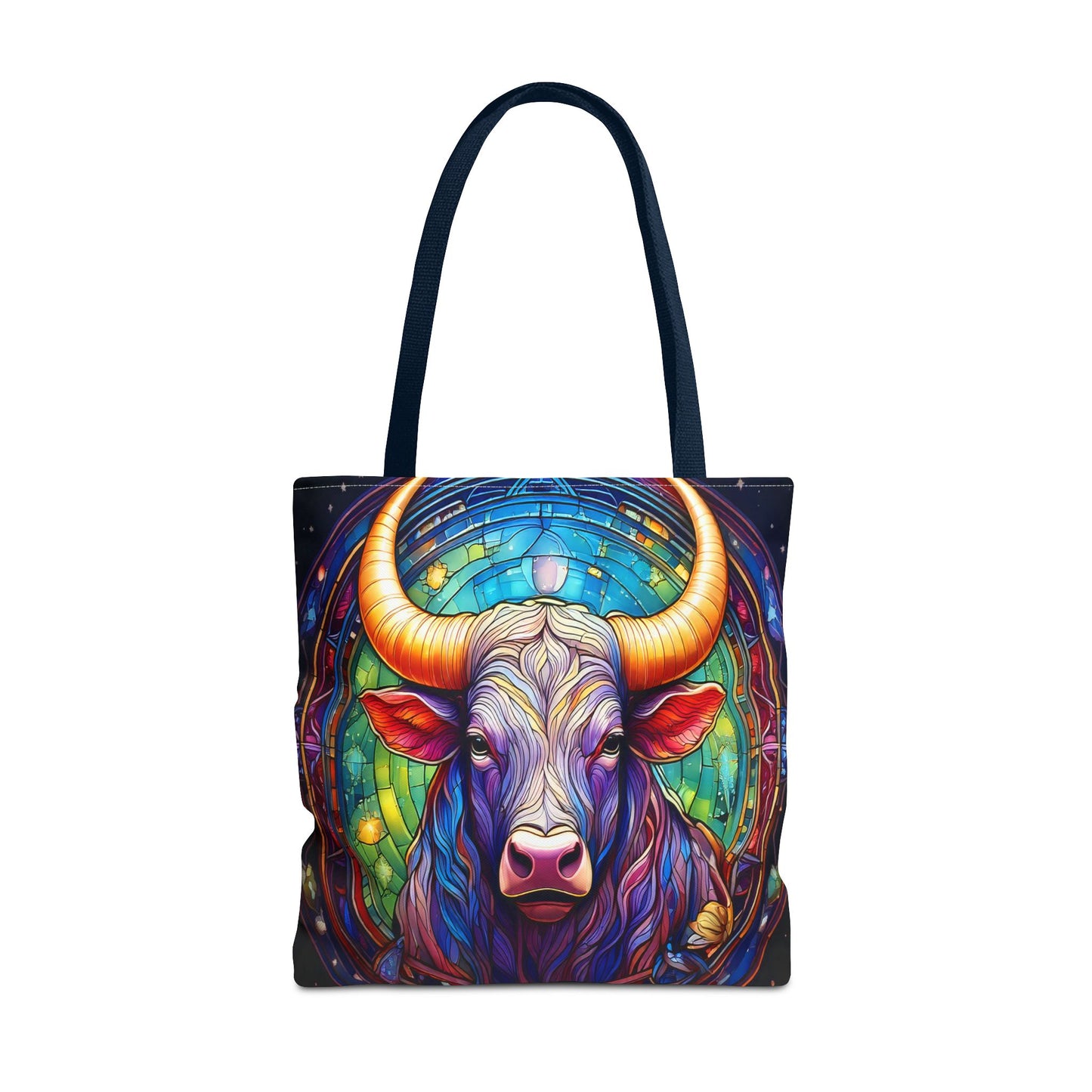 Taurus Bull Stained Glass Style Tote Bag