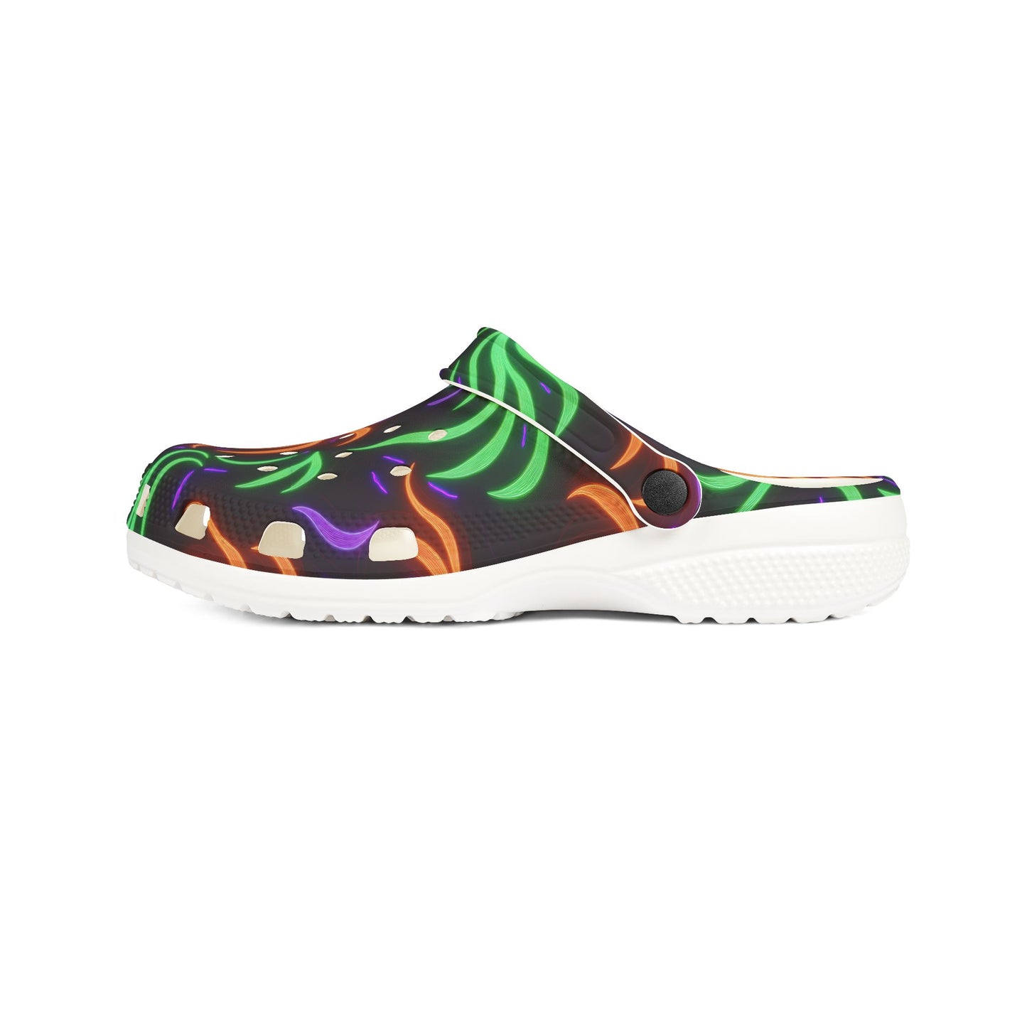 Neon Ghostly Flames - Halloween Colors - Clogs for Anyone