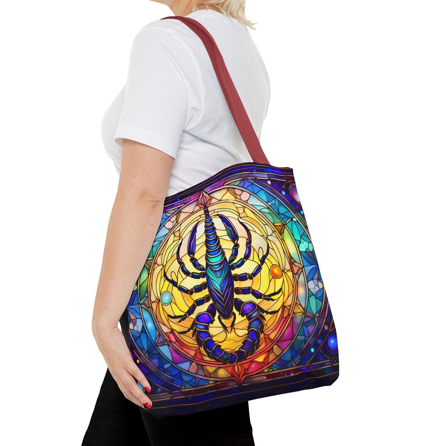 Scorpio Stained Glass Style Tote Bag (All Over Print)