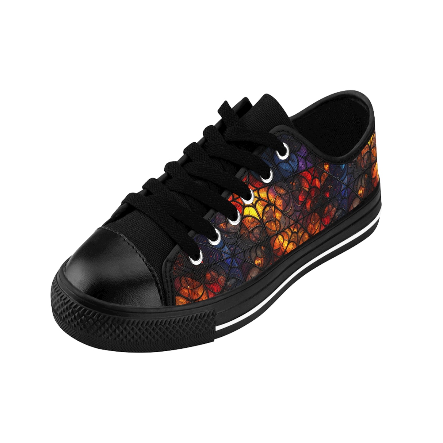 Stained Glass & Spiderwebs - Women's Classic Low Top Sneakers