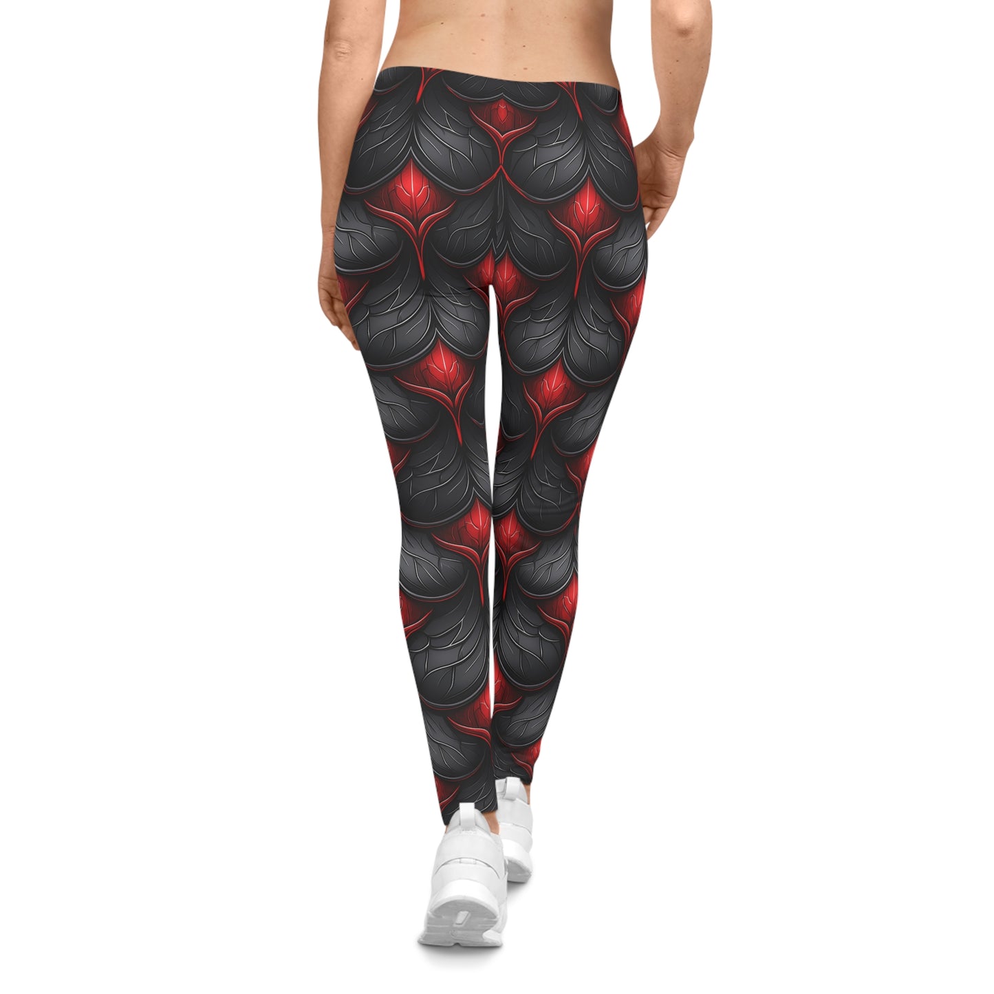 Black and Red Scale Leggings