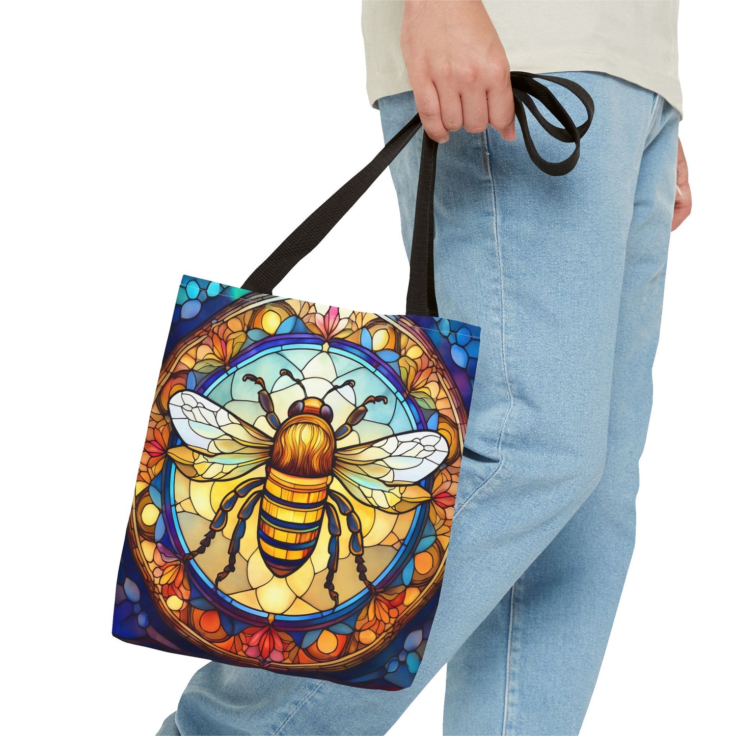 Stained Glass Bee Tote Bag
