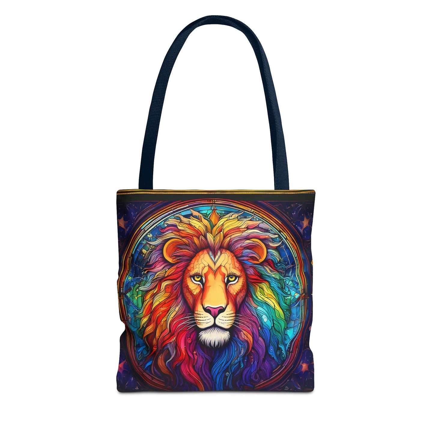 Leo Lion Stained Glass Style Tote Bag
