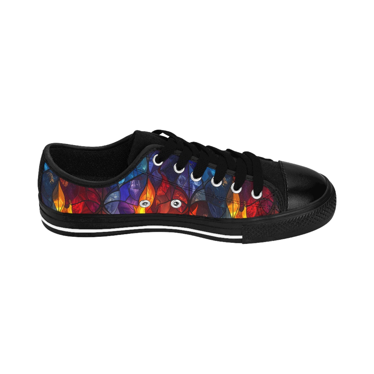Stained Glass Flames - Women's Classic Low Top Sneakers