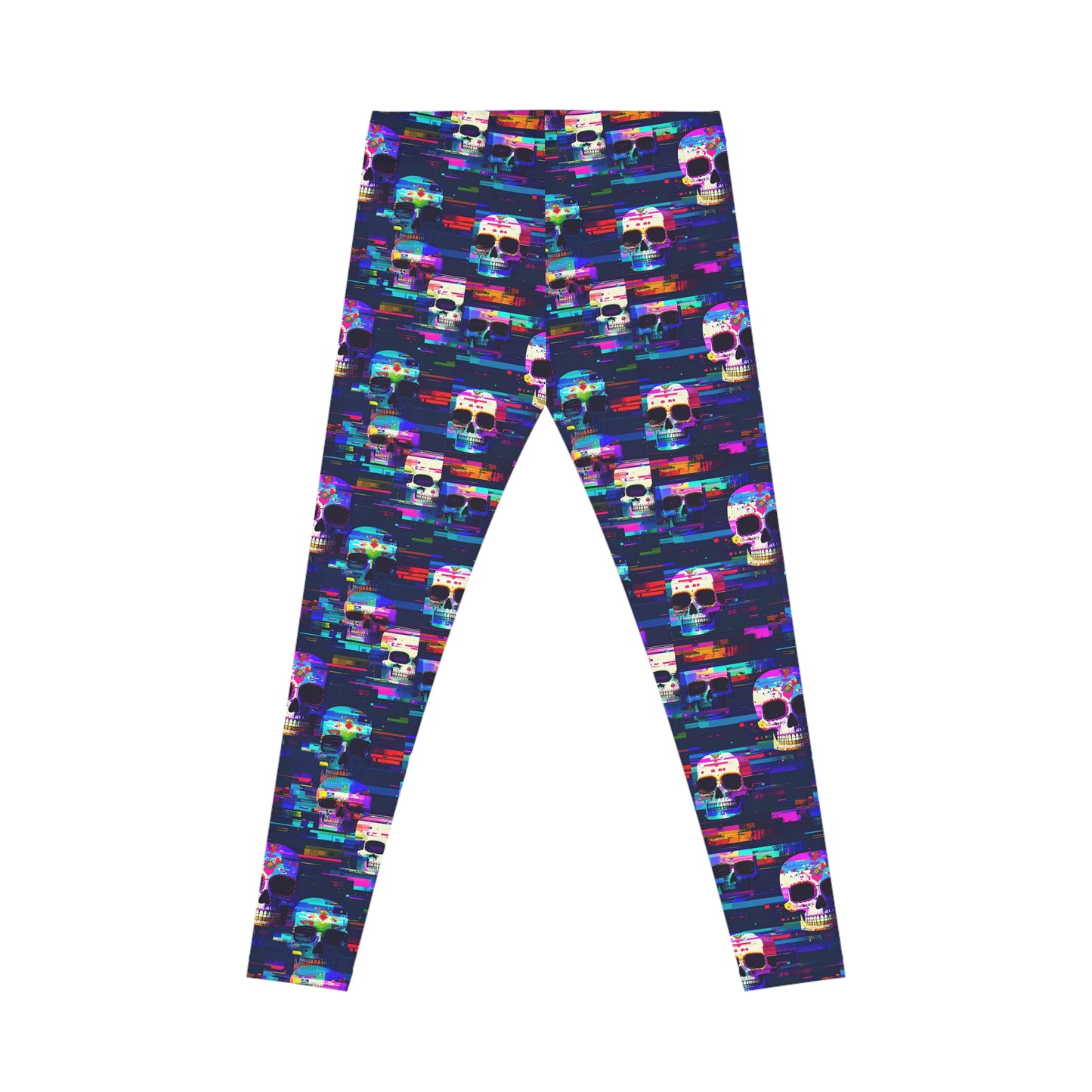 Glitchy Skull Leggings
