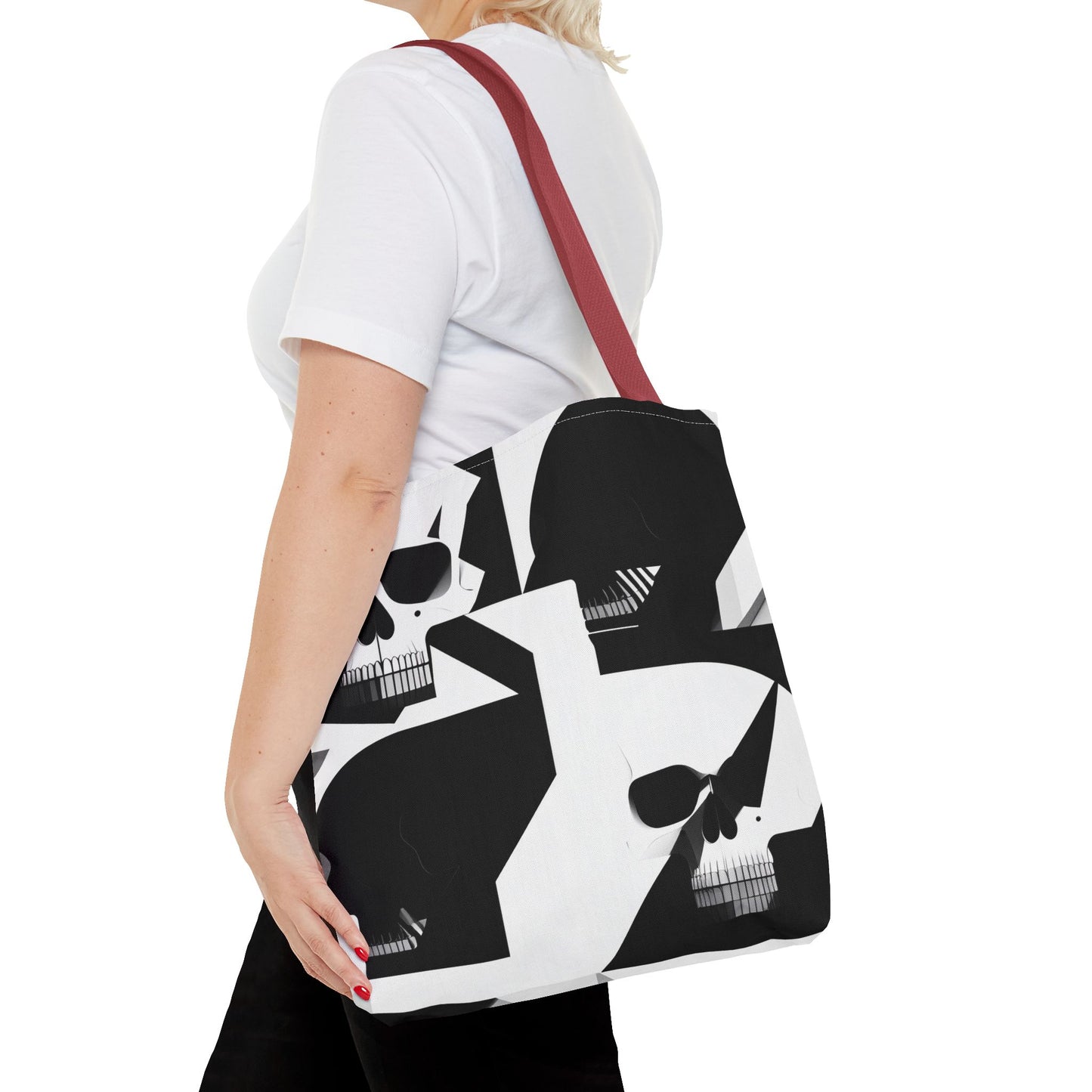 Bauhaus Skull Print Tote Bag