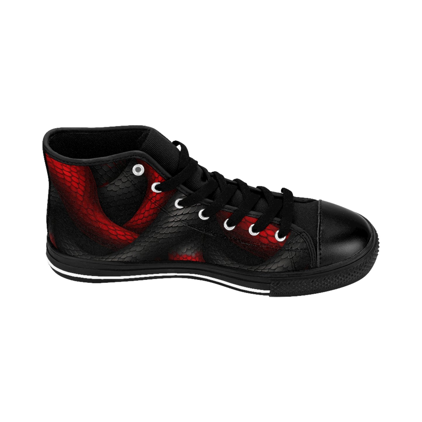 Red and Black Scales - Men's Classic High Top Sneakers