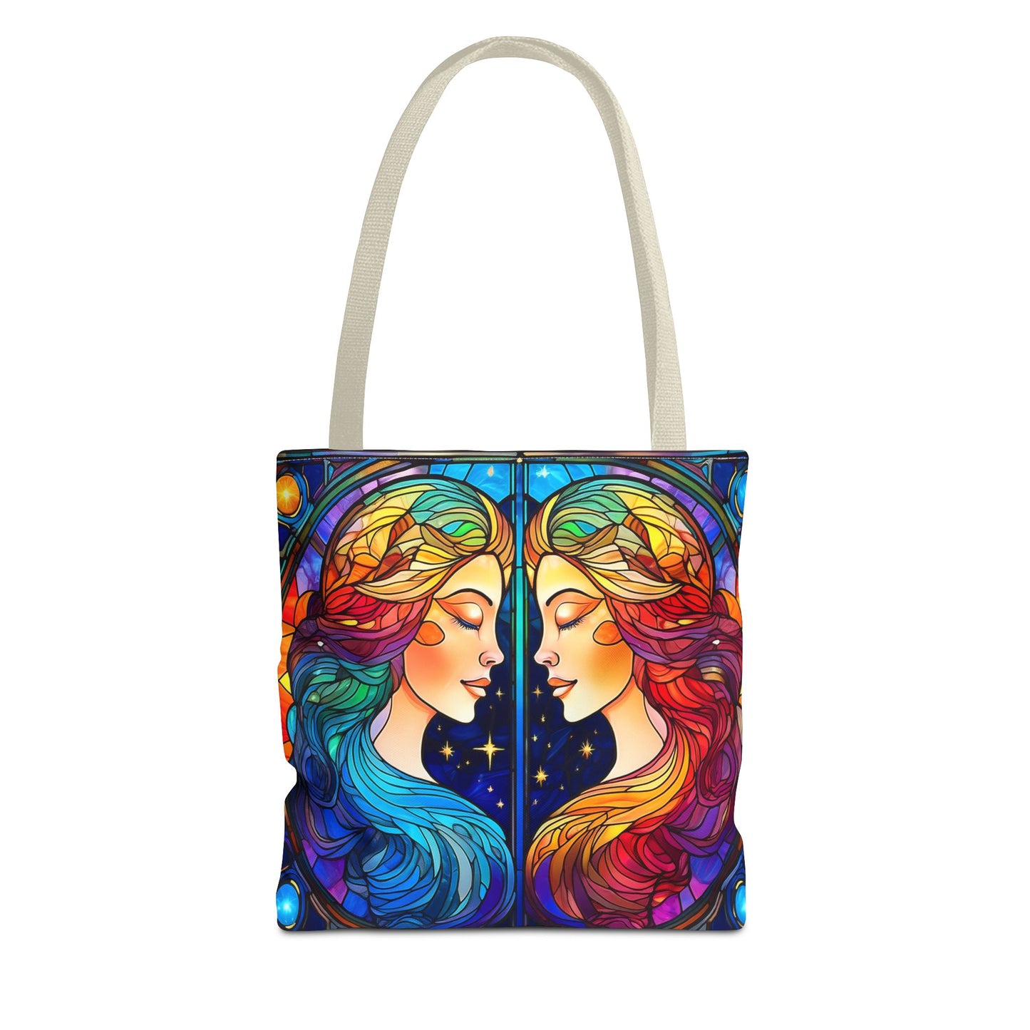 Gemini Twins Stained Glass Style Tote Bag (All Over Print)