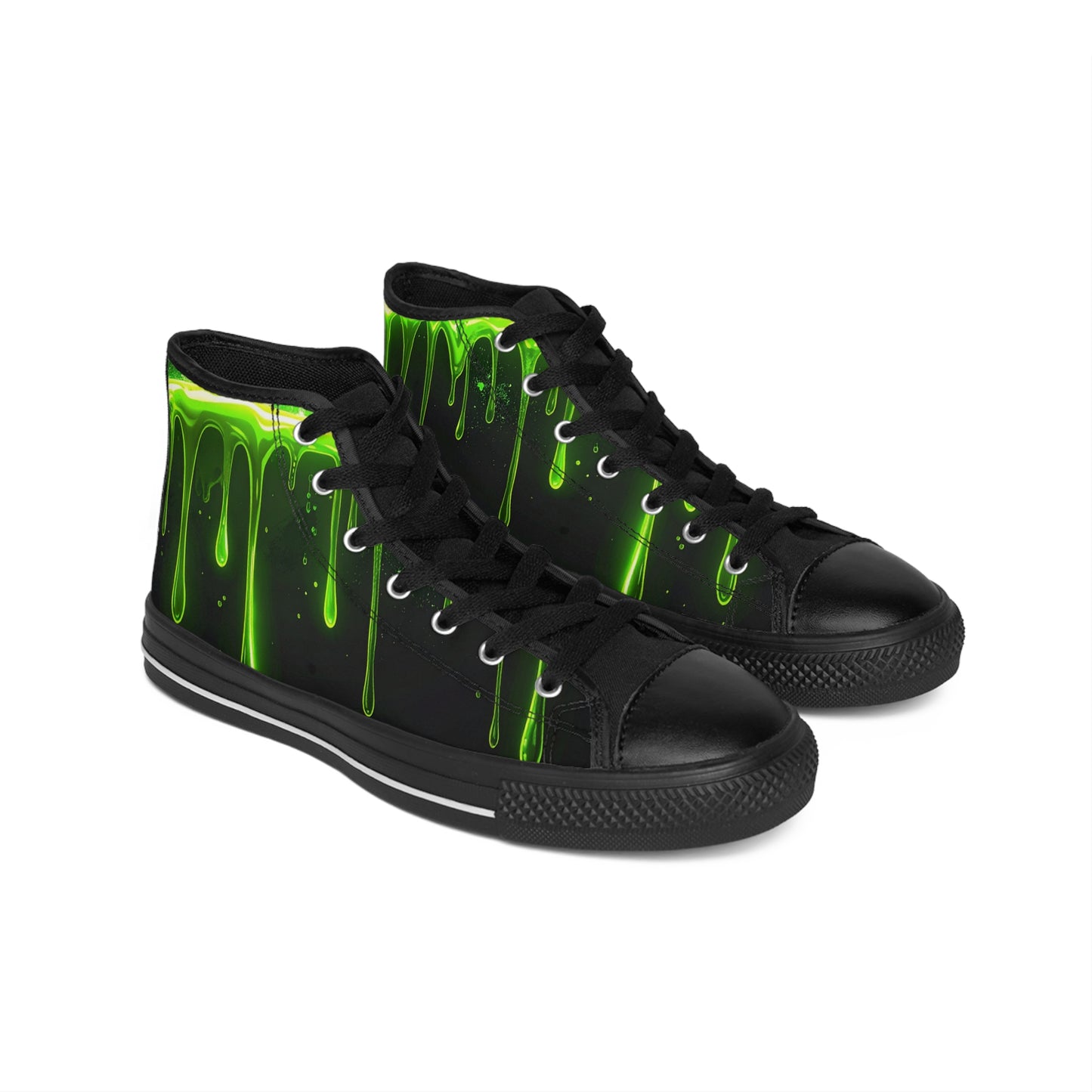 Neon Green Toxic Drip - Men's Classic High Top Sneakers