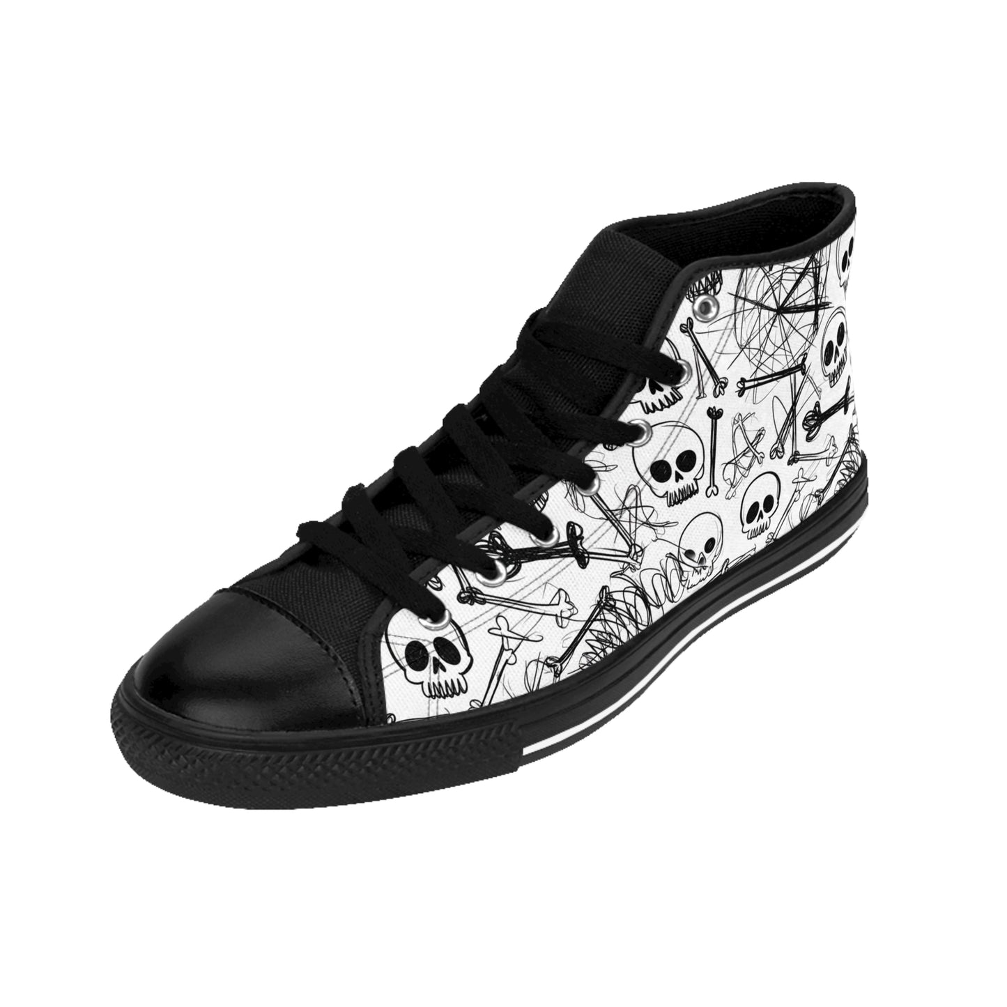 Doodle Skulls - Women's Classic High Top Sneakers