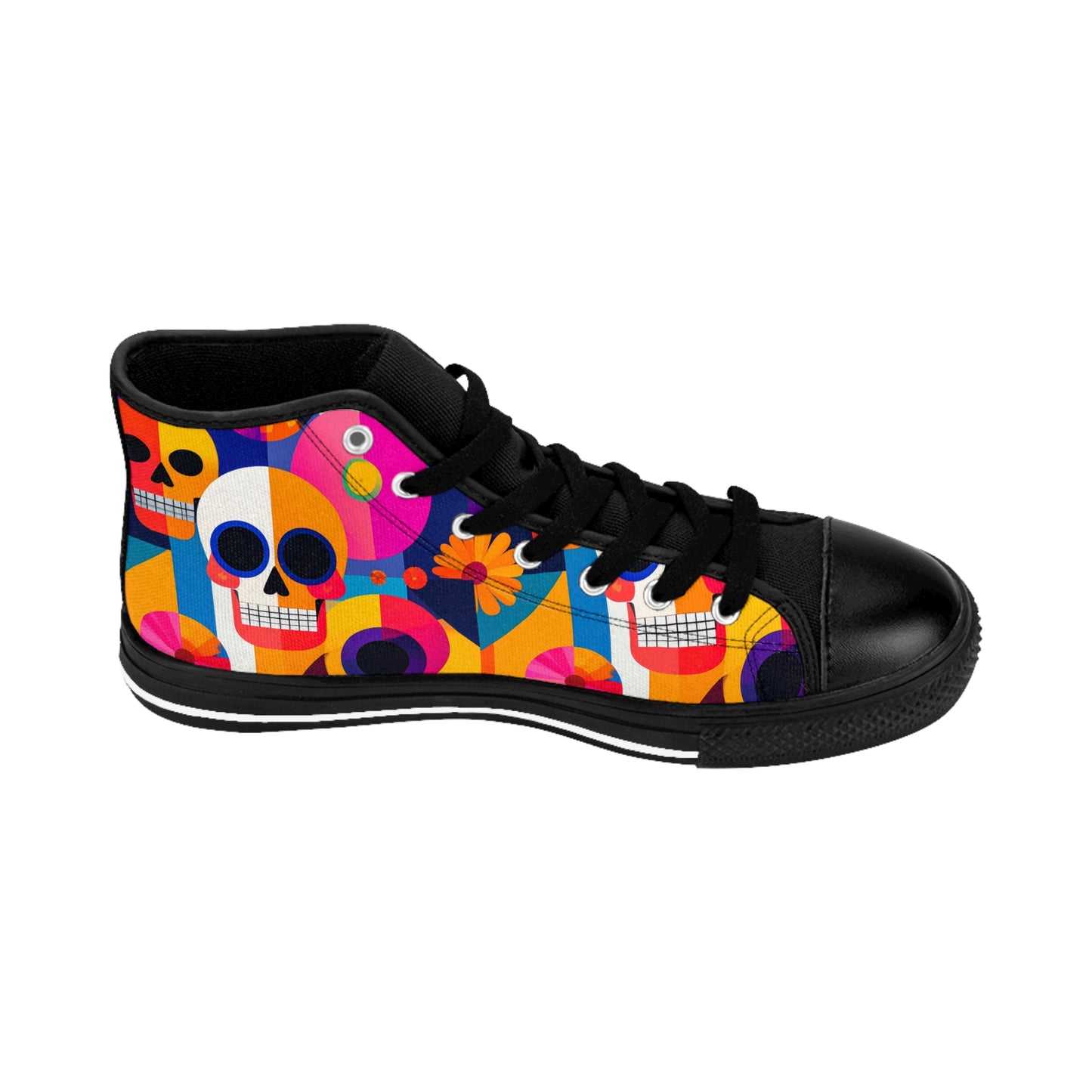 Bauhaus/Cubist Skull - Women's High Top Sneakers