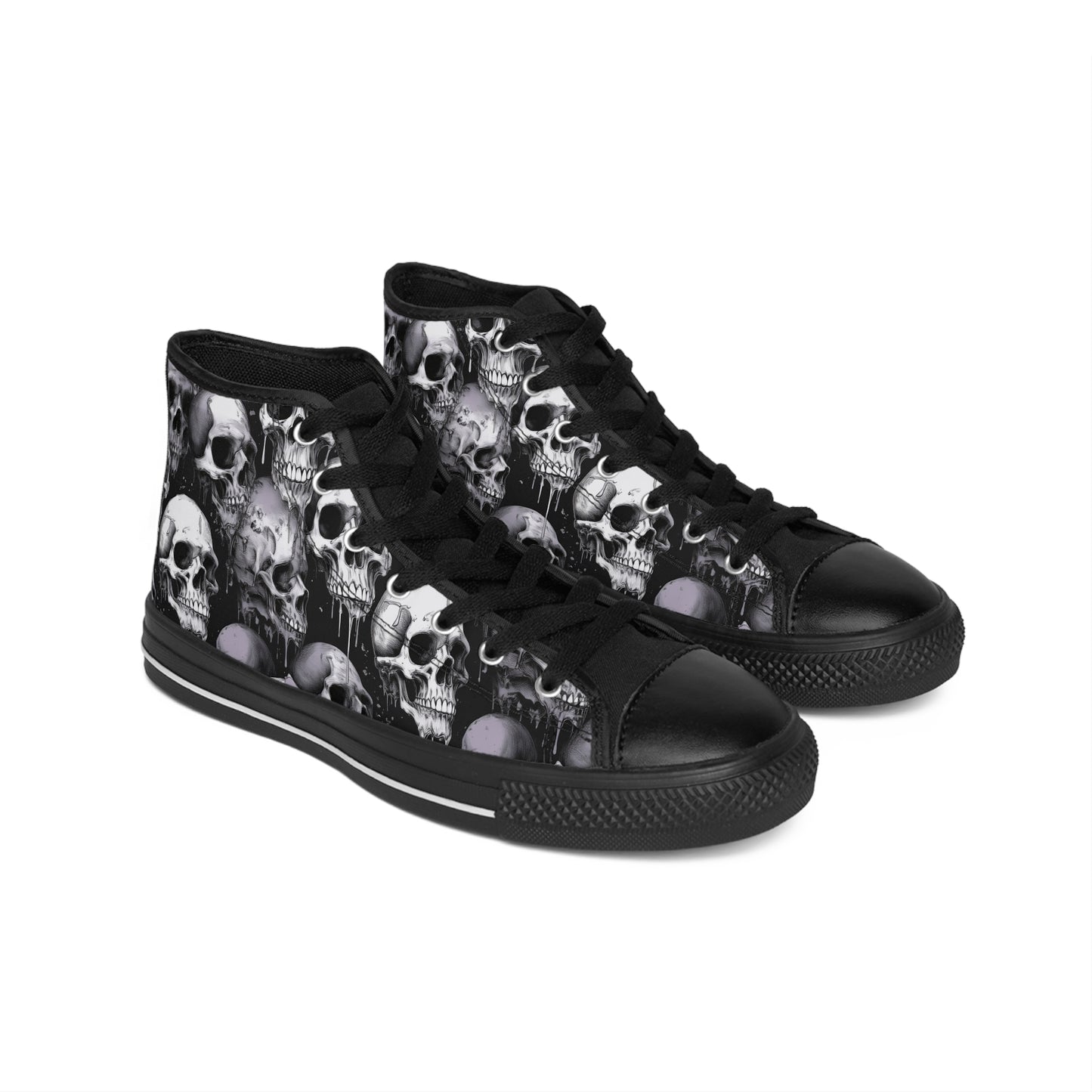 Melty B&W Skulls - Men's Classic High Top Sneakers