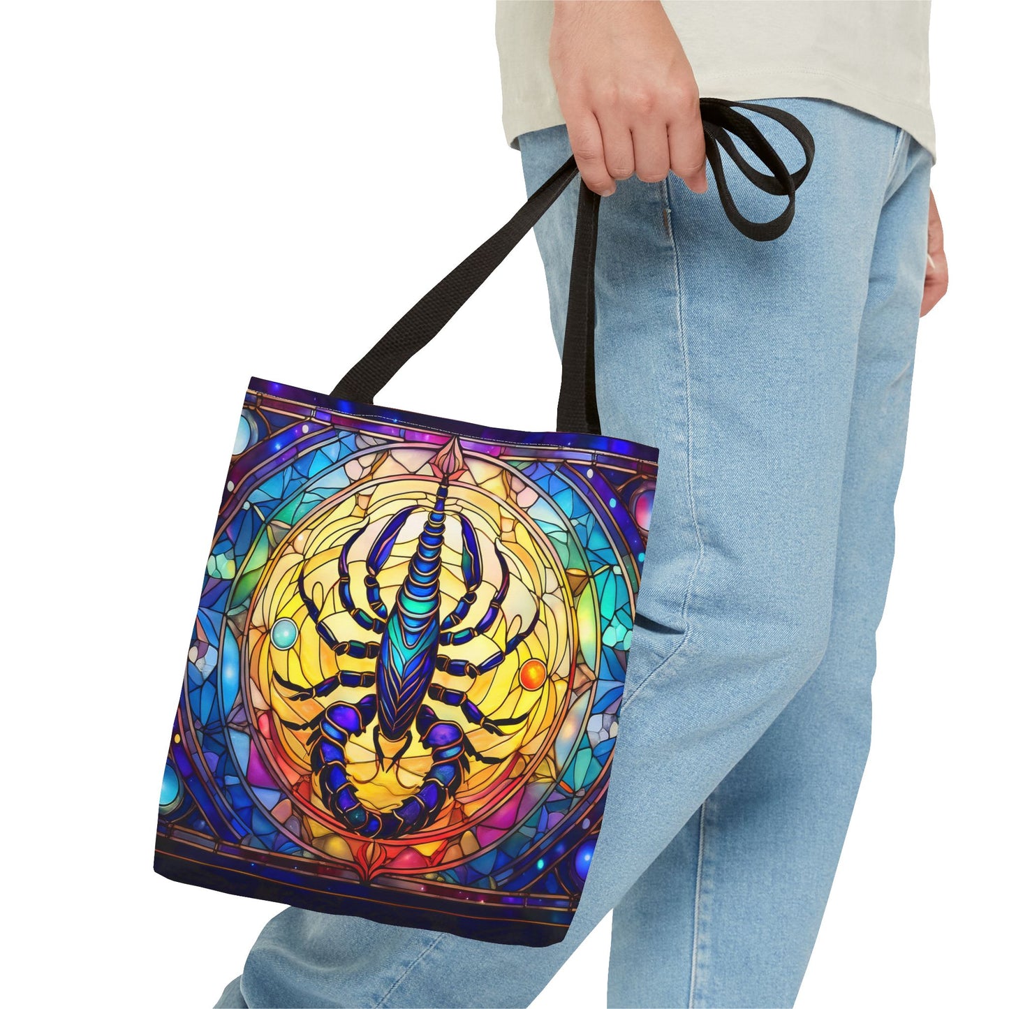 Scorpio Stained Glass Style Tote Bag (All Over Print)