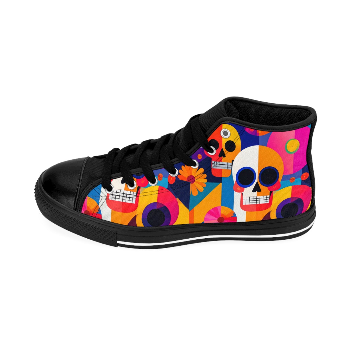 Bauhaus/Cubist Skull - Women's High Top Sneakers