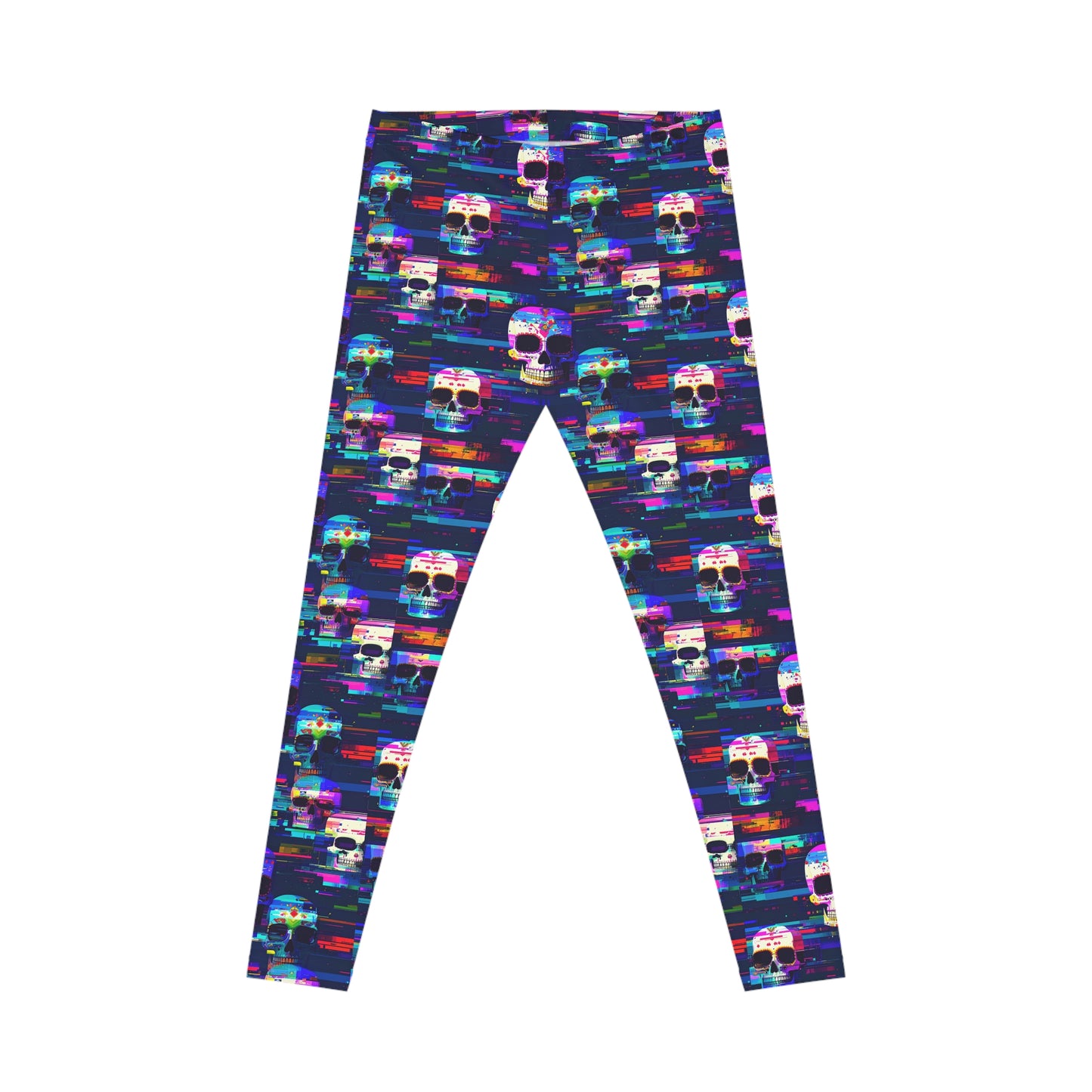Glitchy Skull Leggings