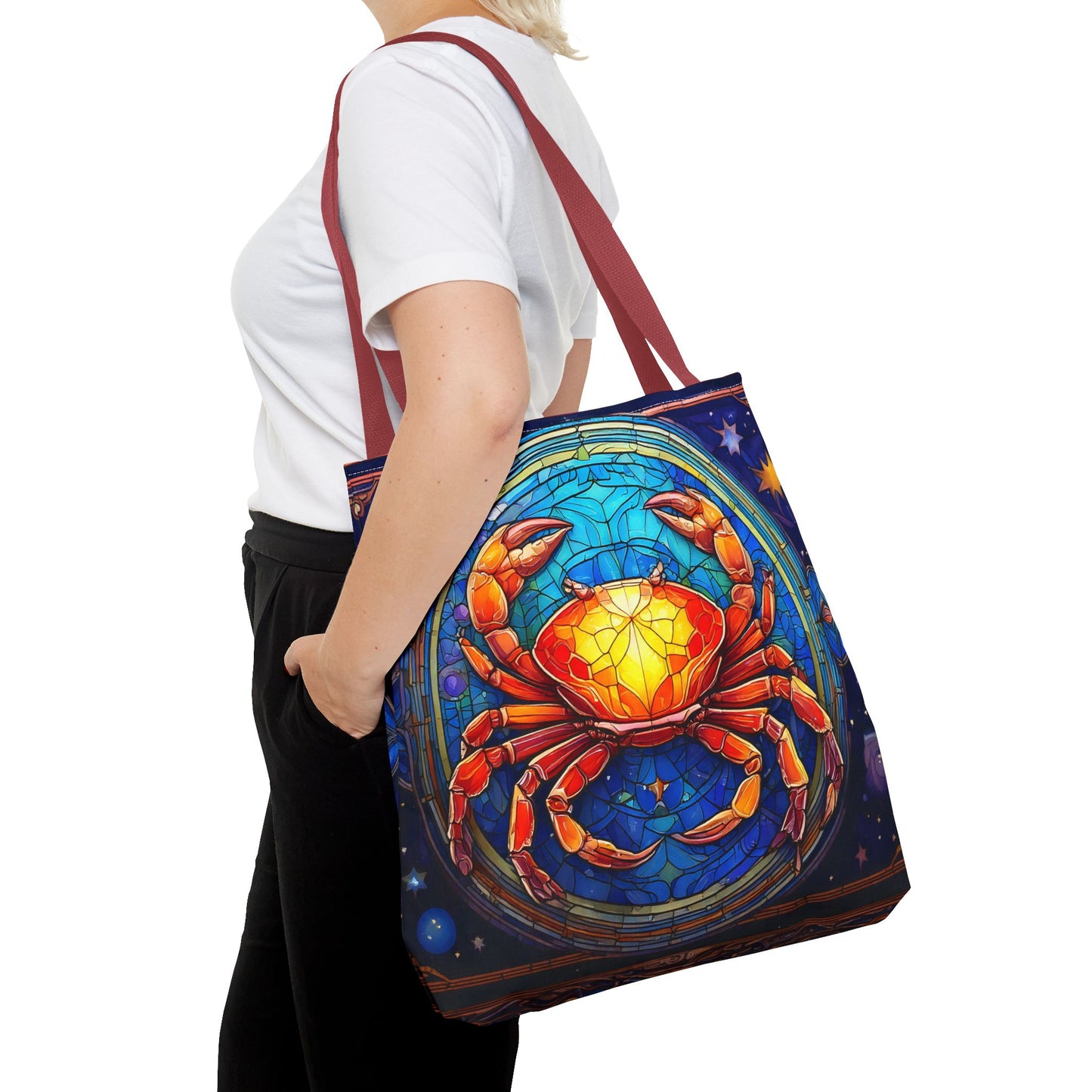 Cancer Crab Stained Glass Style Tote Bag (All Over Print)