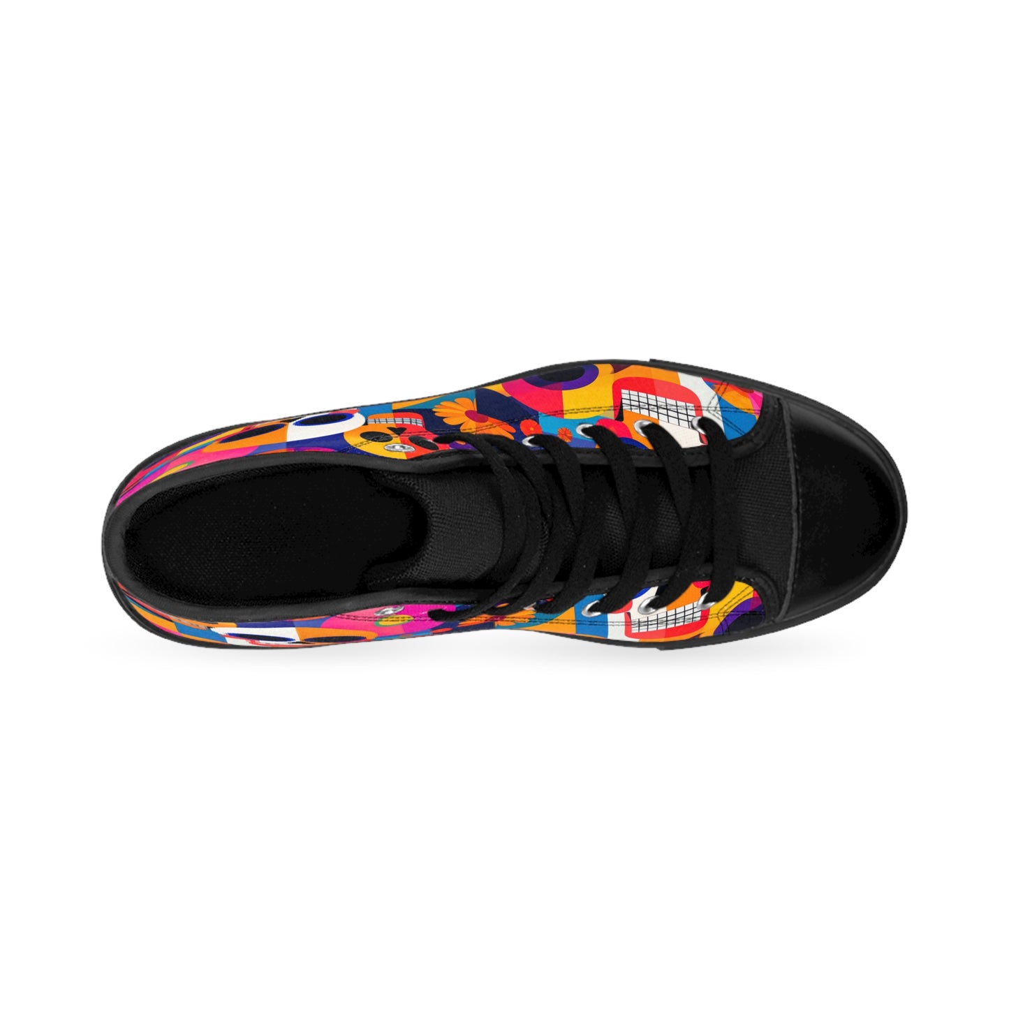 Bauhaus/Cubist Skull - Women's High Top Sneakers