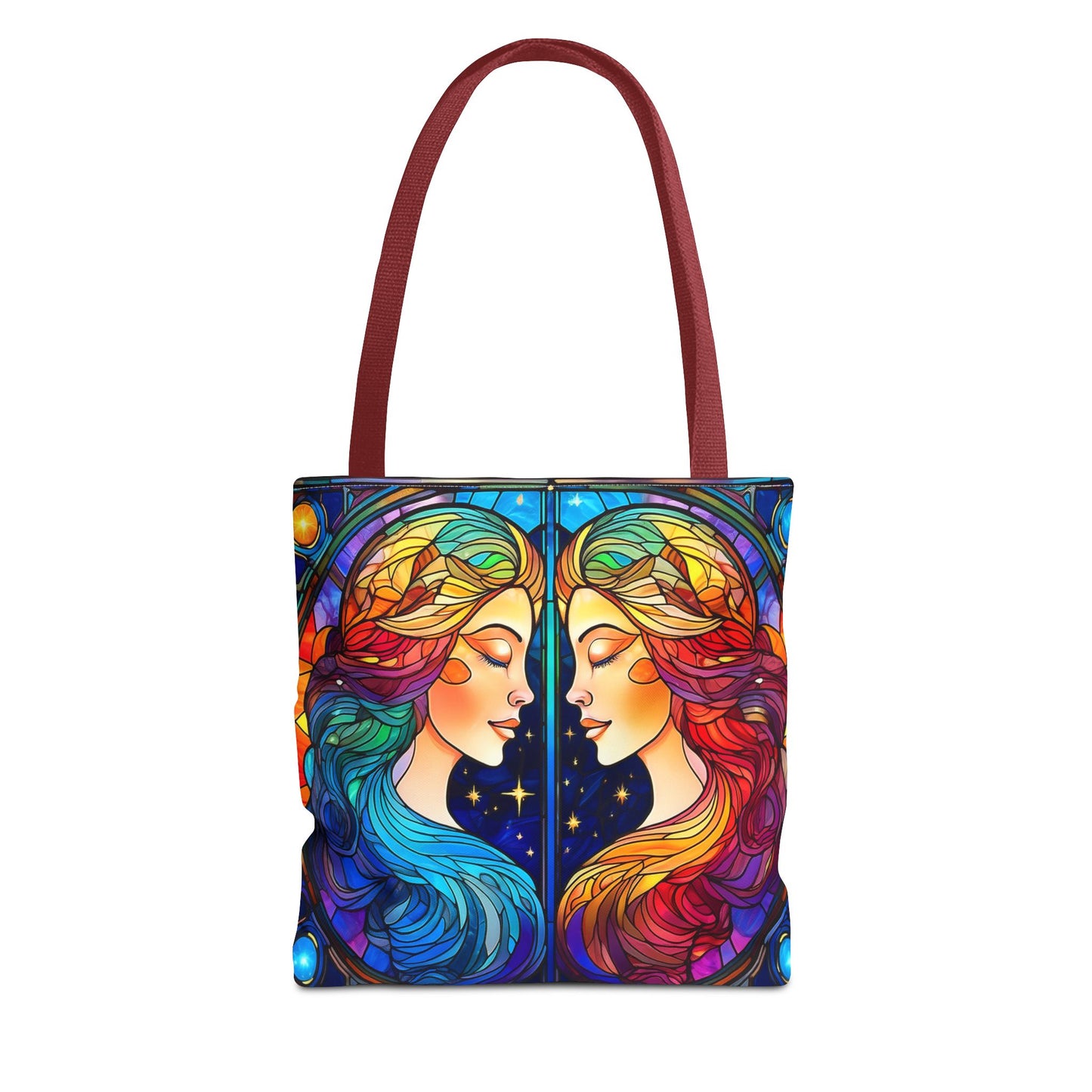Gemini Twins Stained Glass Style Tote Bag (All Over Print)