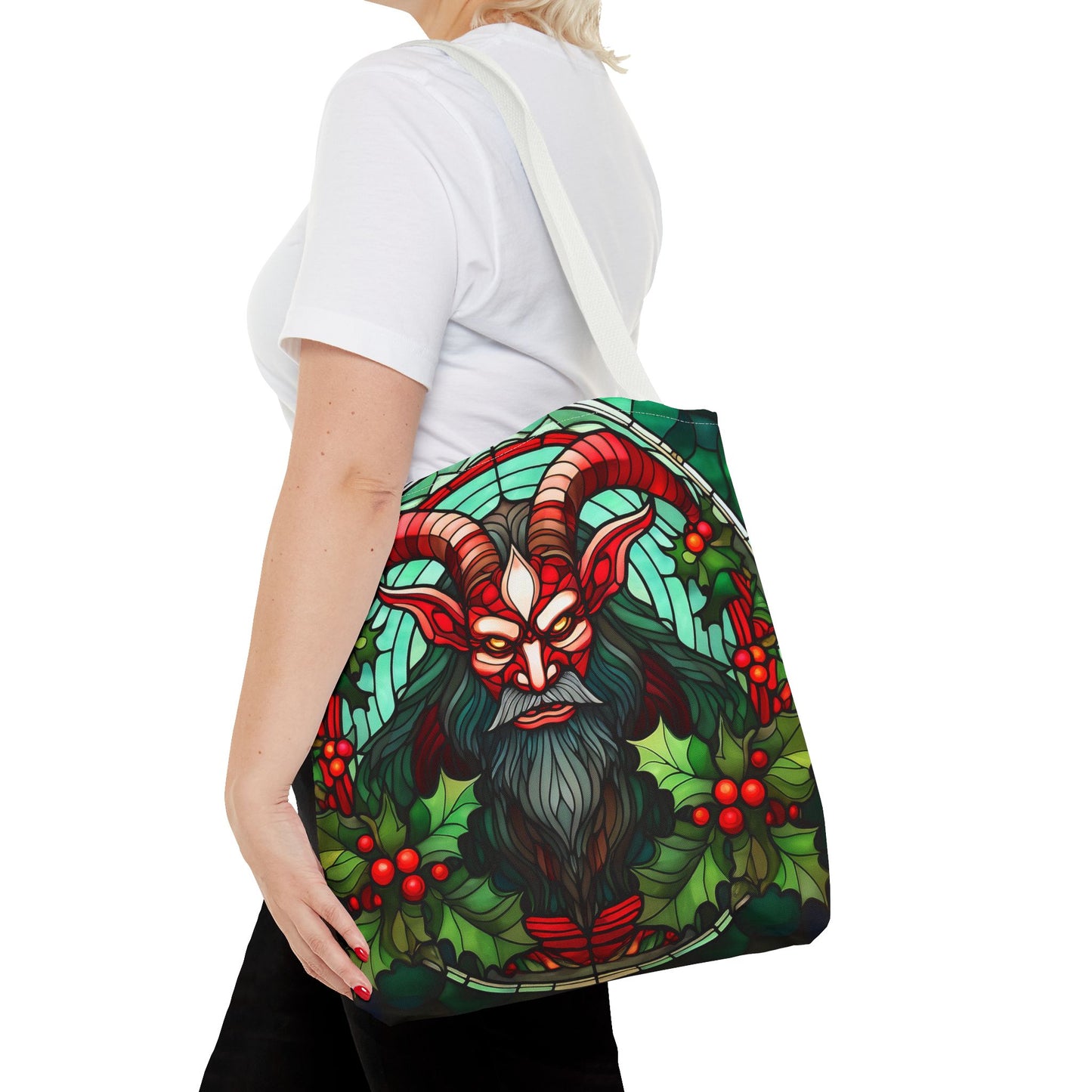 Stained Glass Krampus Tote Bag