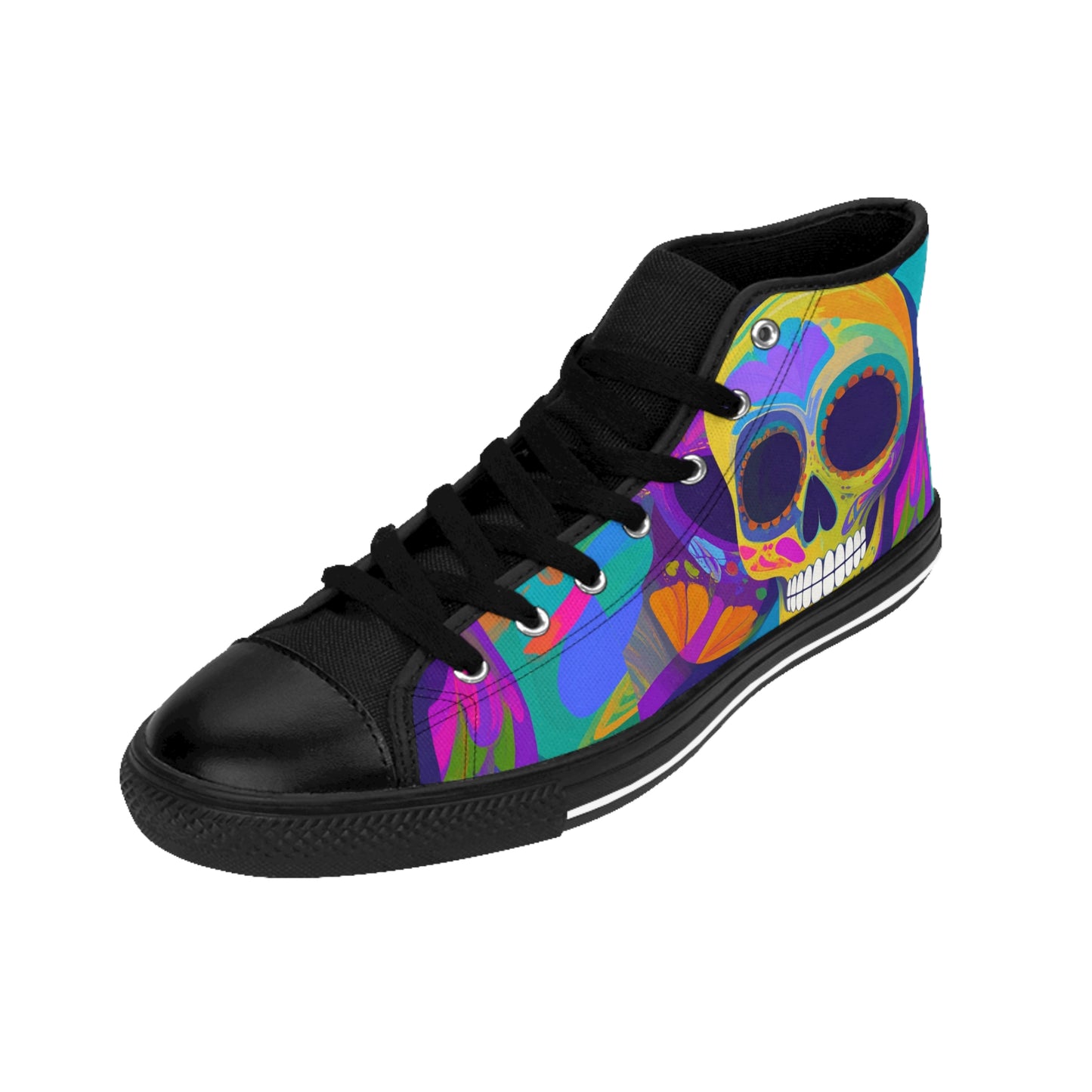 Psychedelic Skull - Women's Classic High Top Sneakers