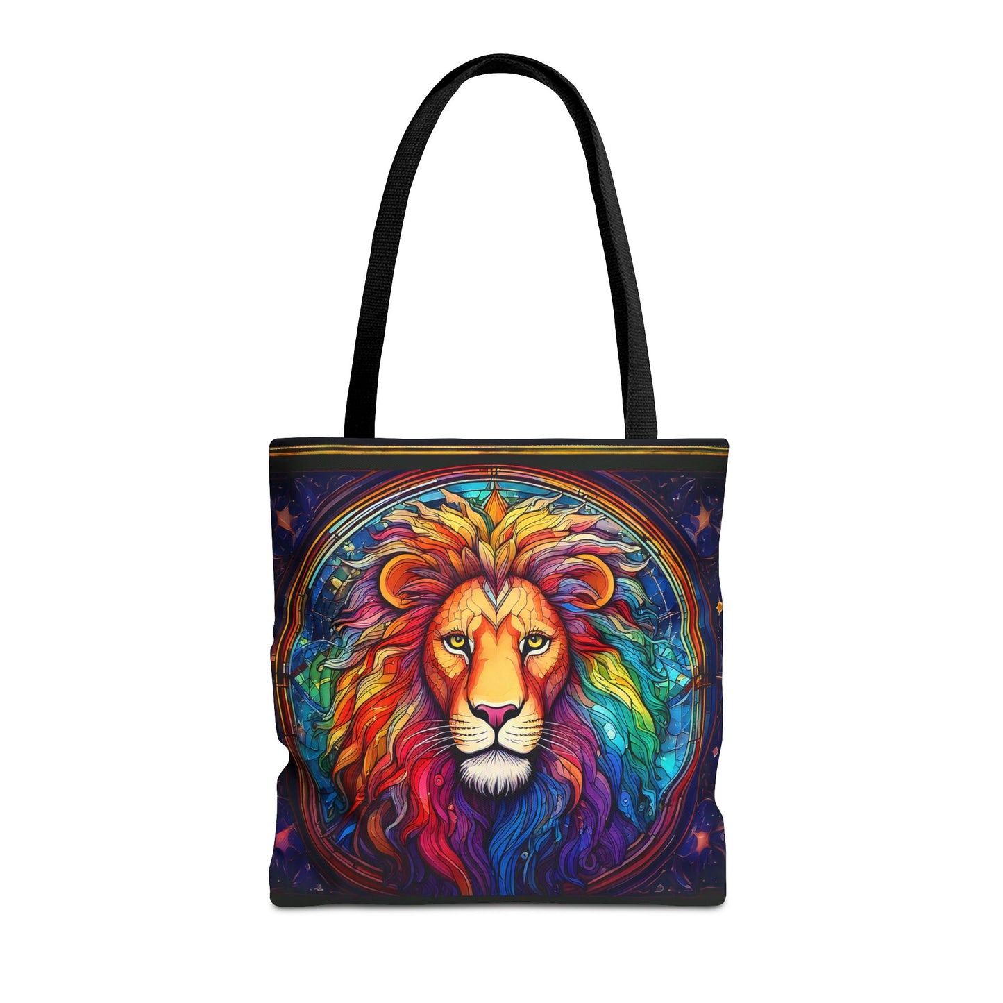 Leo Lion Stained Glass Style Tote Bag