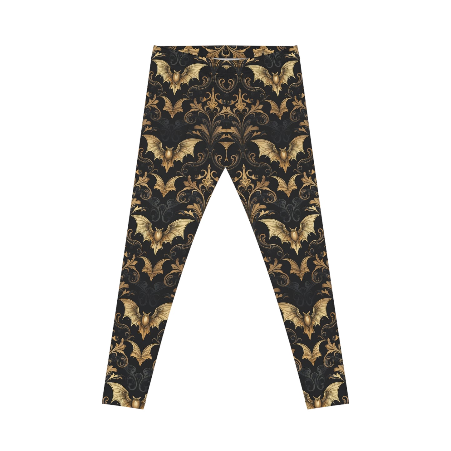 Art Deco Black and Gold Bat Leggings
