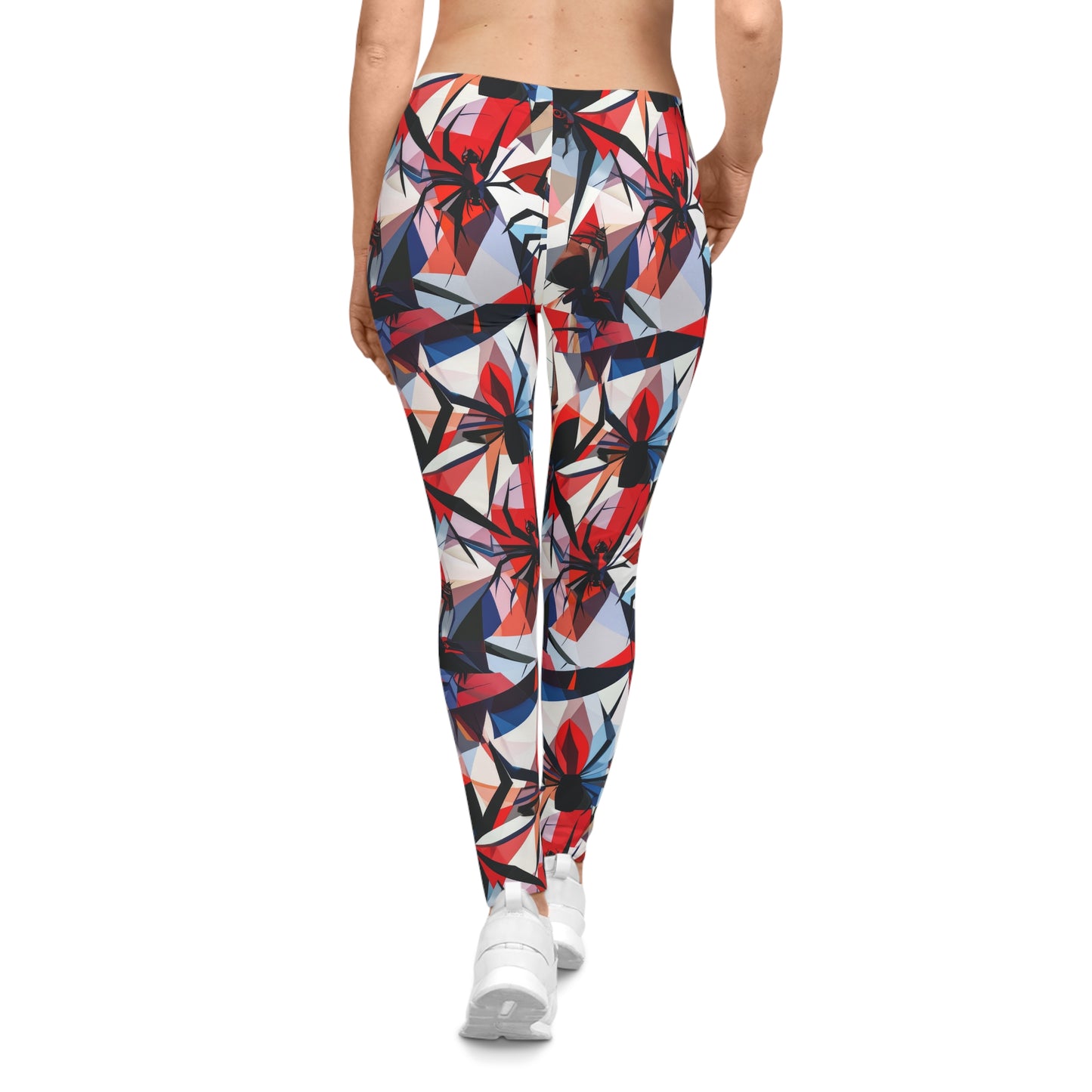 Black Widow Cubism Art Leggings