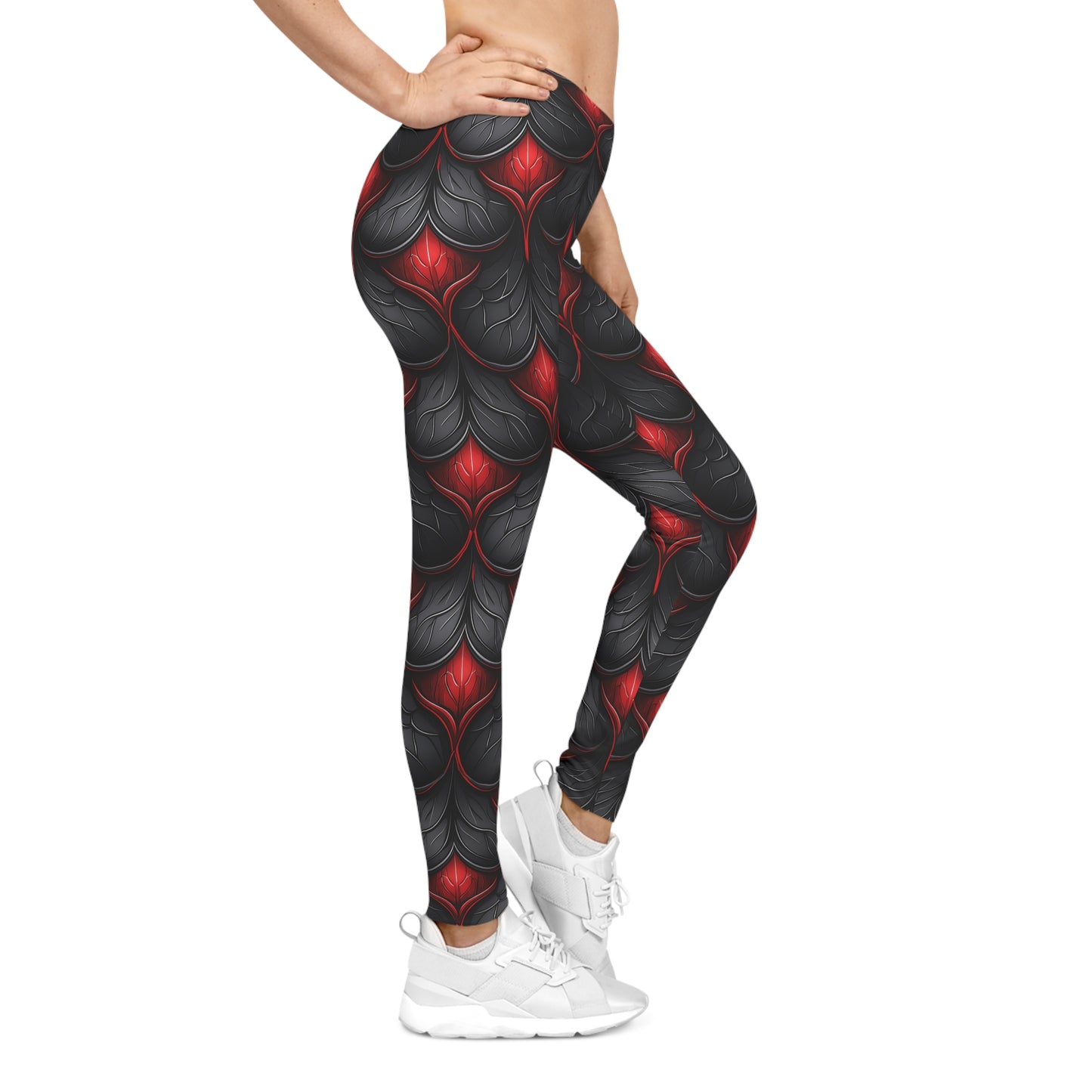 Black and Red Scale Leggings