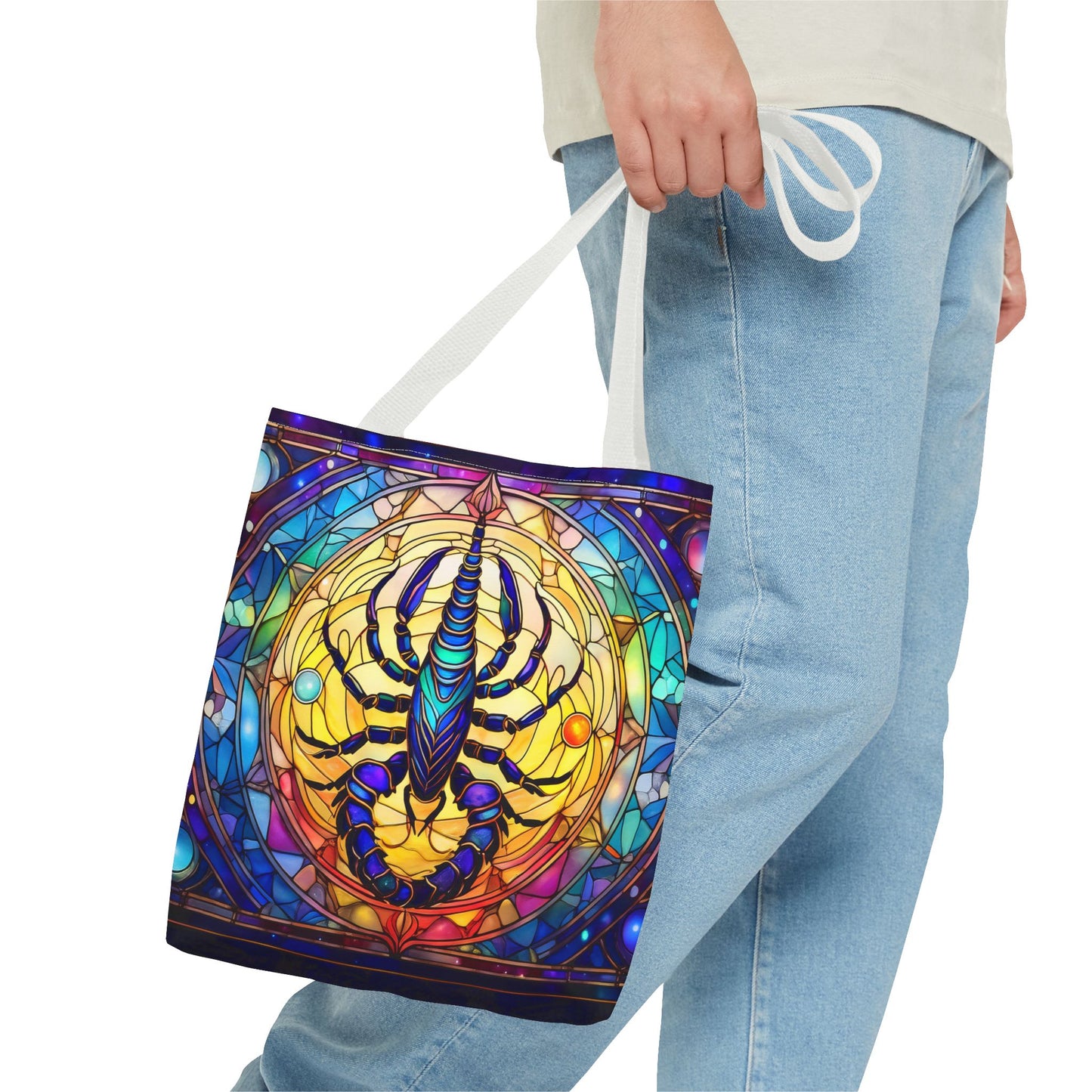Scorpio Stained Glass Style Tote Bag (All Over Print)