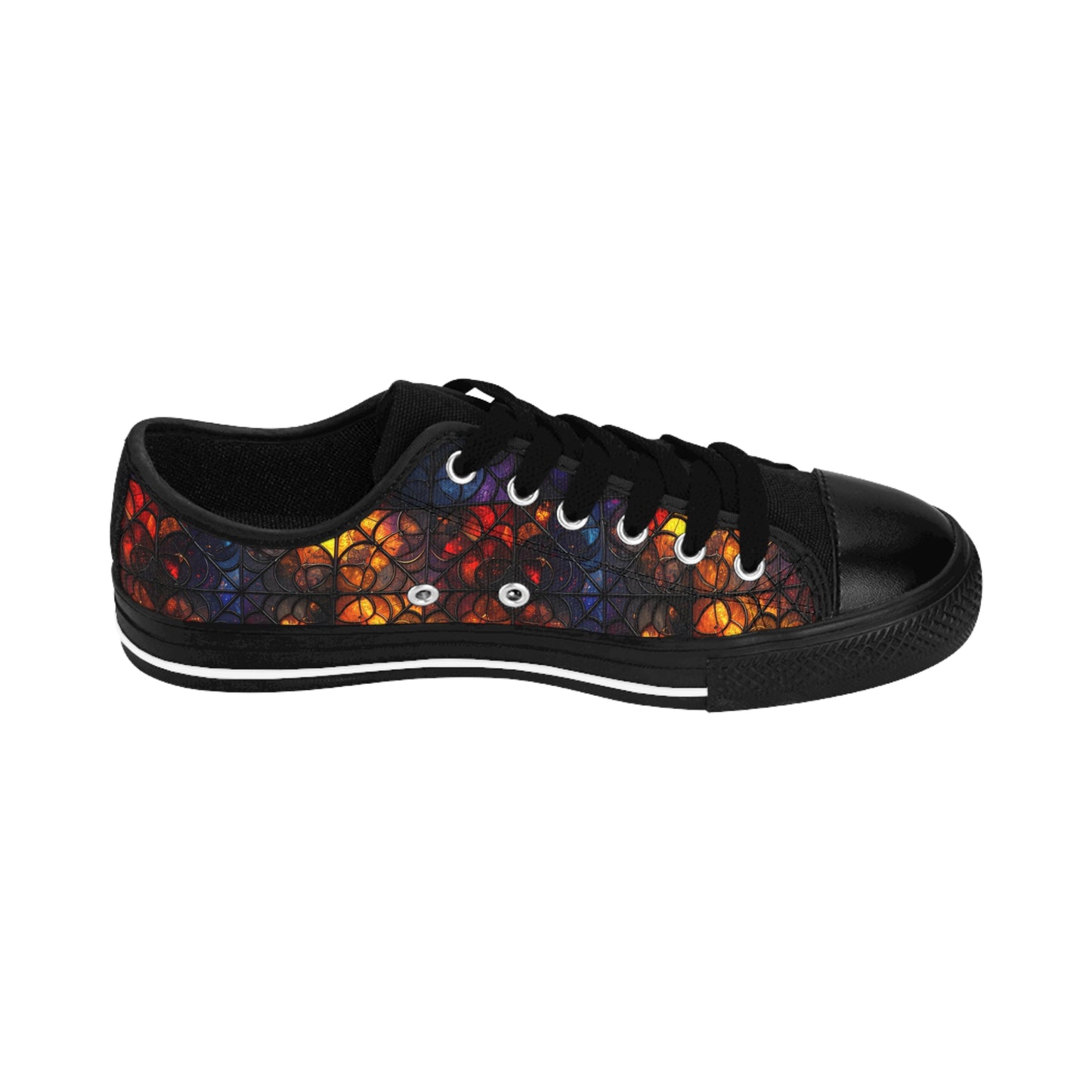Stained Glass & Spiderwebs - Women's Classic Low Top Sneakers