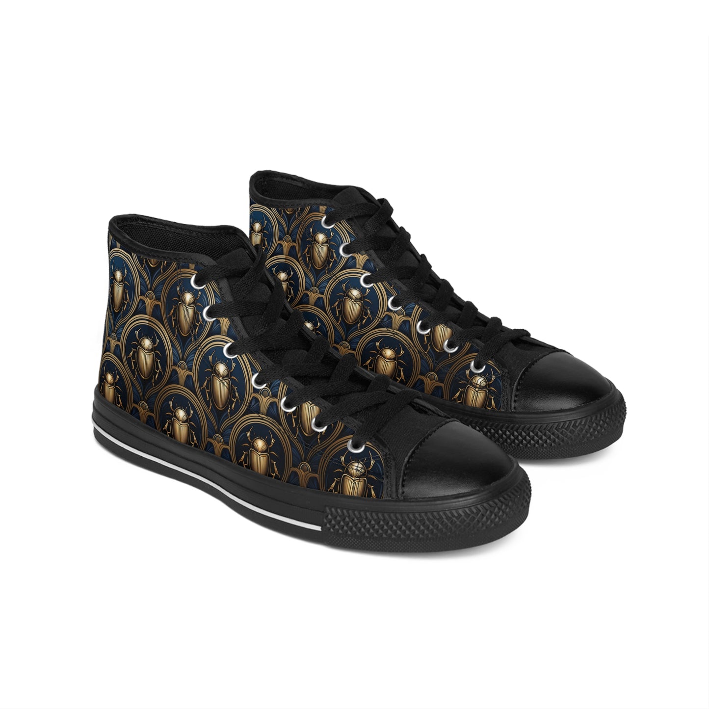 Art Deco Scarab Beetles - Women's Classic High Top Sneakers