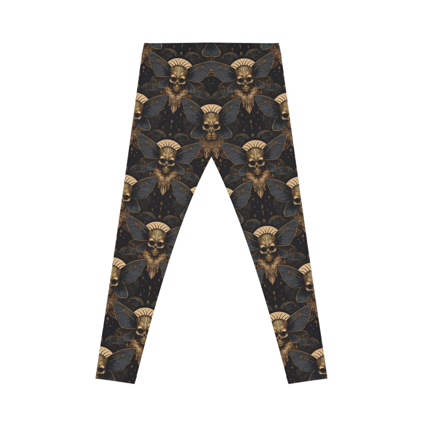 Art Deco Skull Moth Leggings