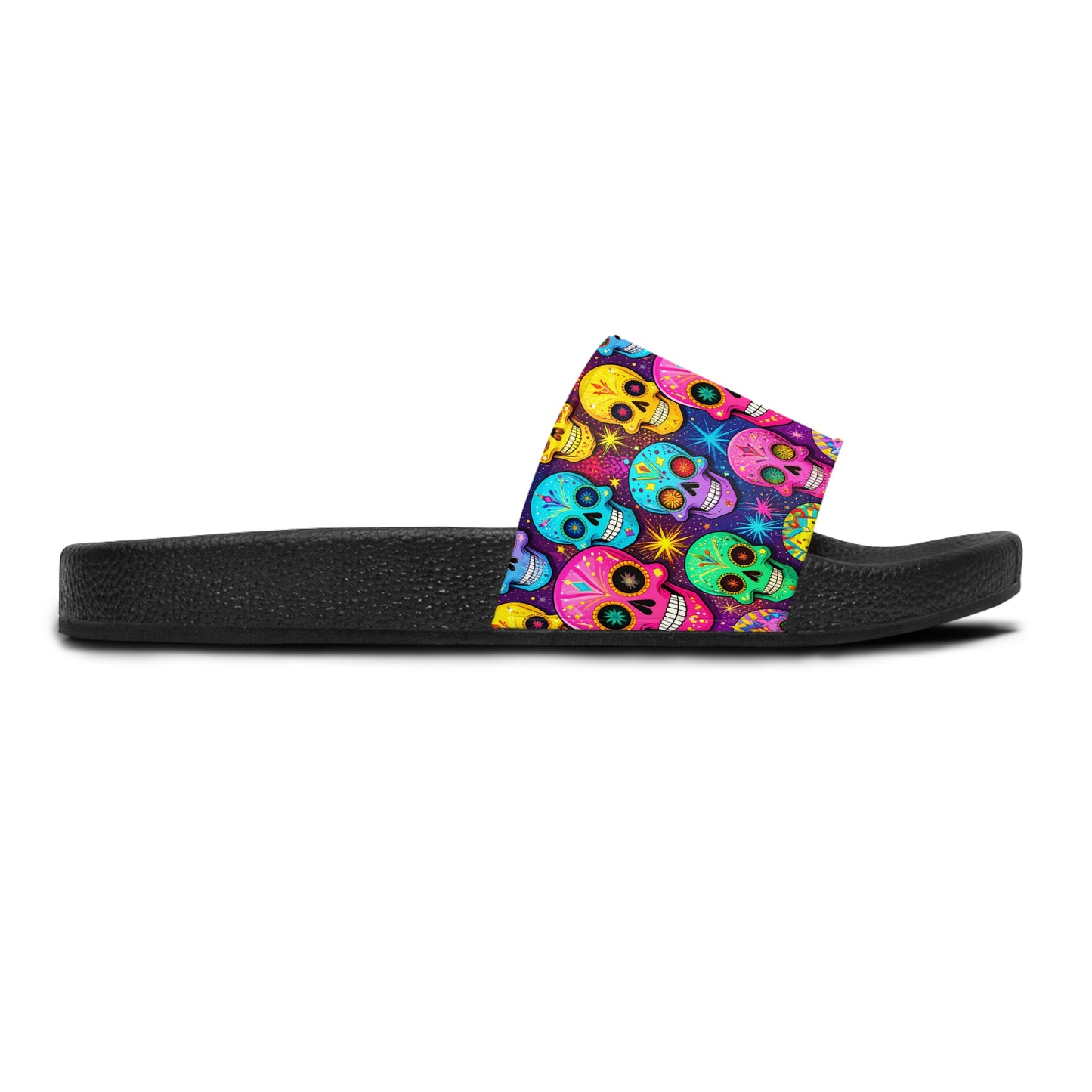 Vibrant Sugar Skulls - Women's Slide Sandals