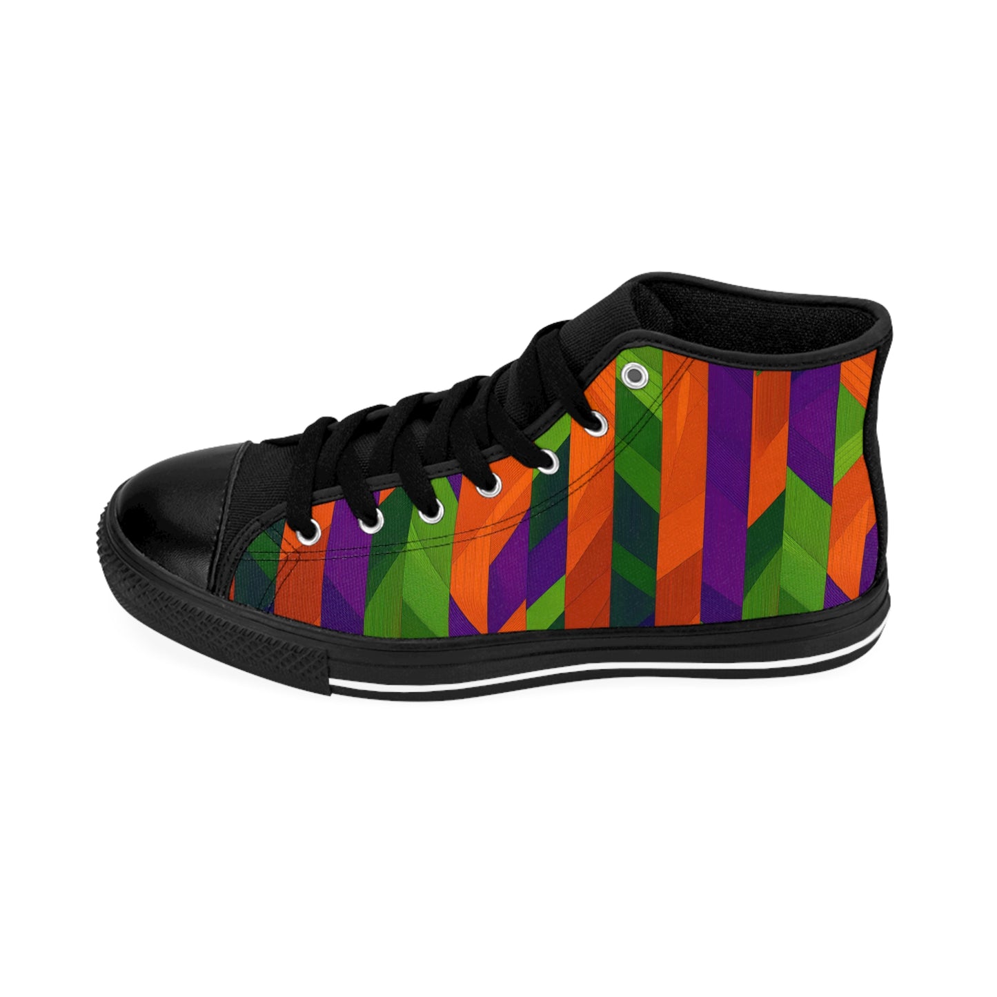 Halloween Colored Stripes - Women's Classic High Top Sneakers